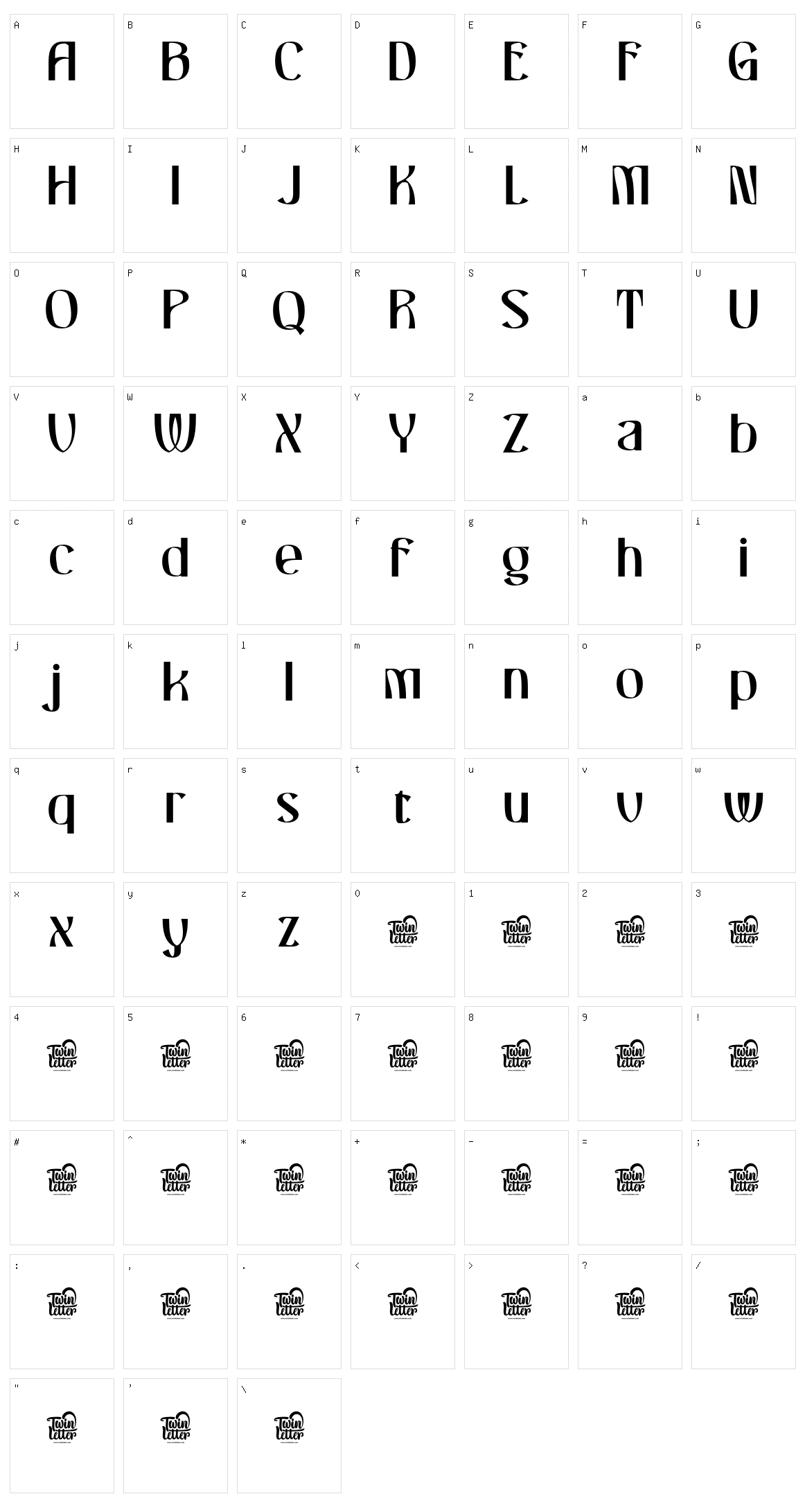 Chaslow Character Set