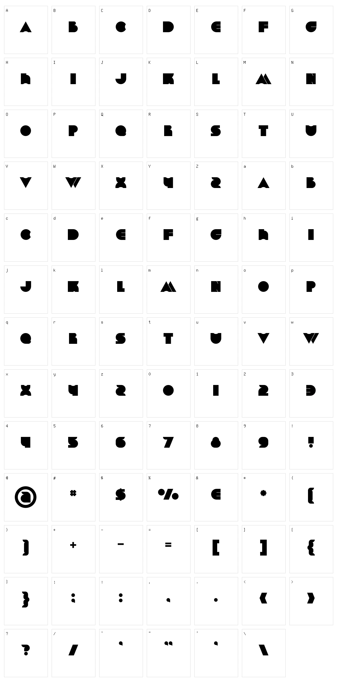 Chrome Character Set