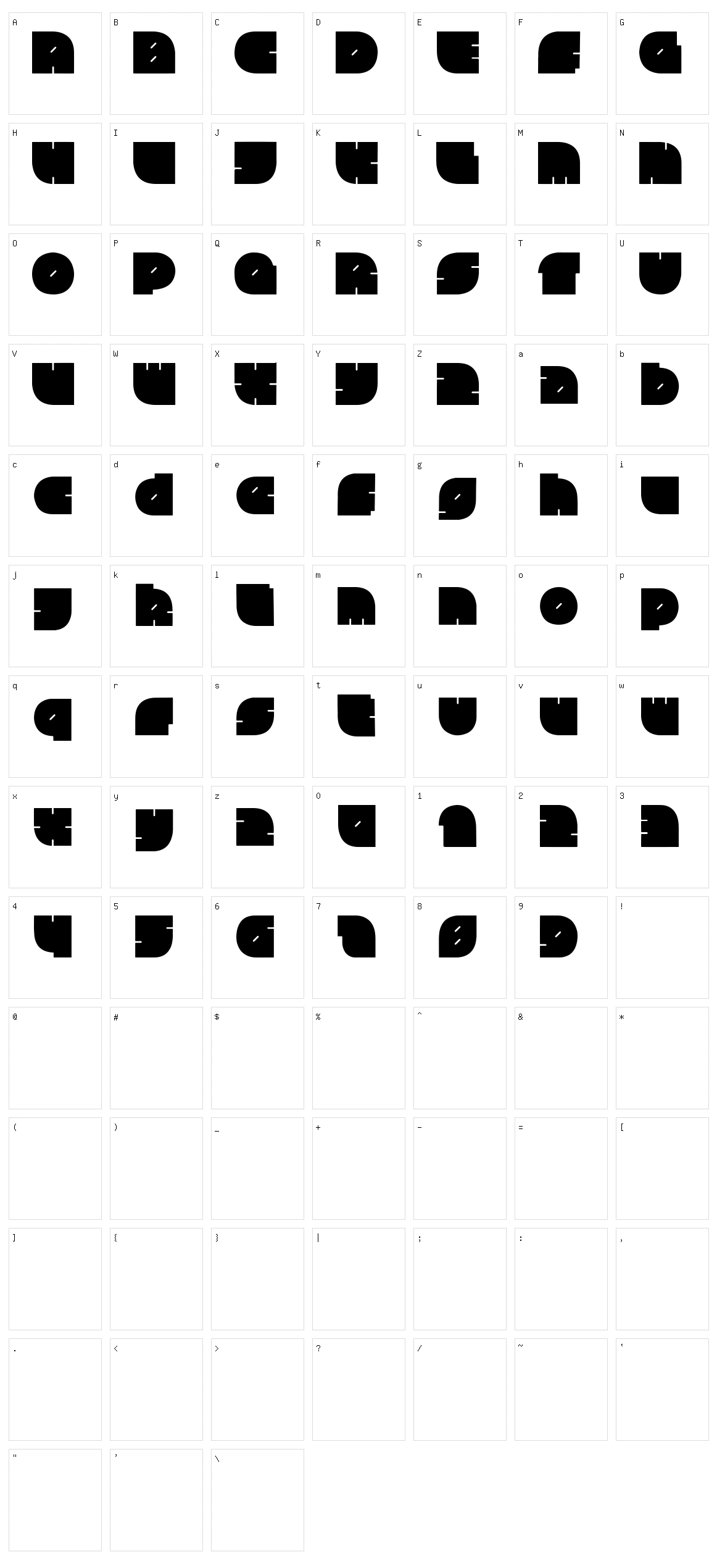 Chubby Square Character Set