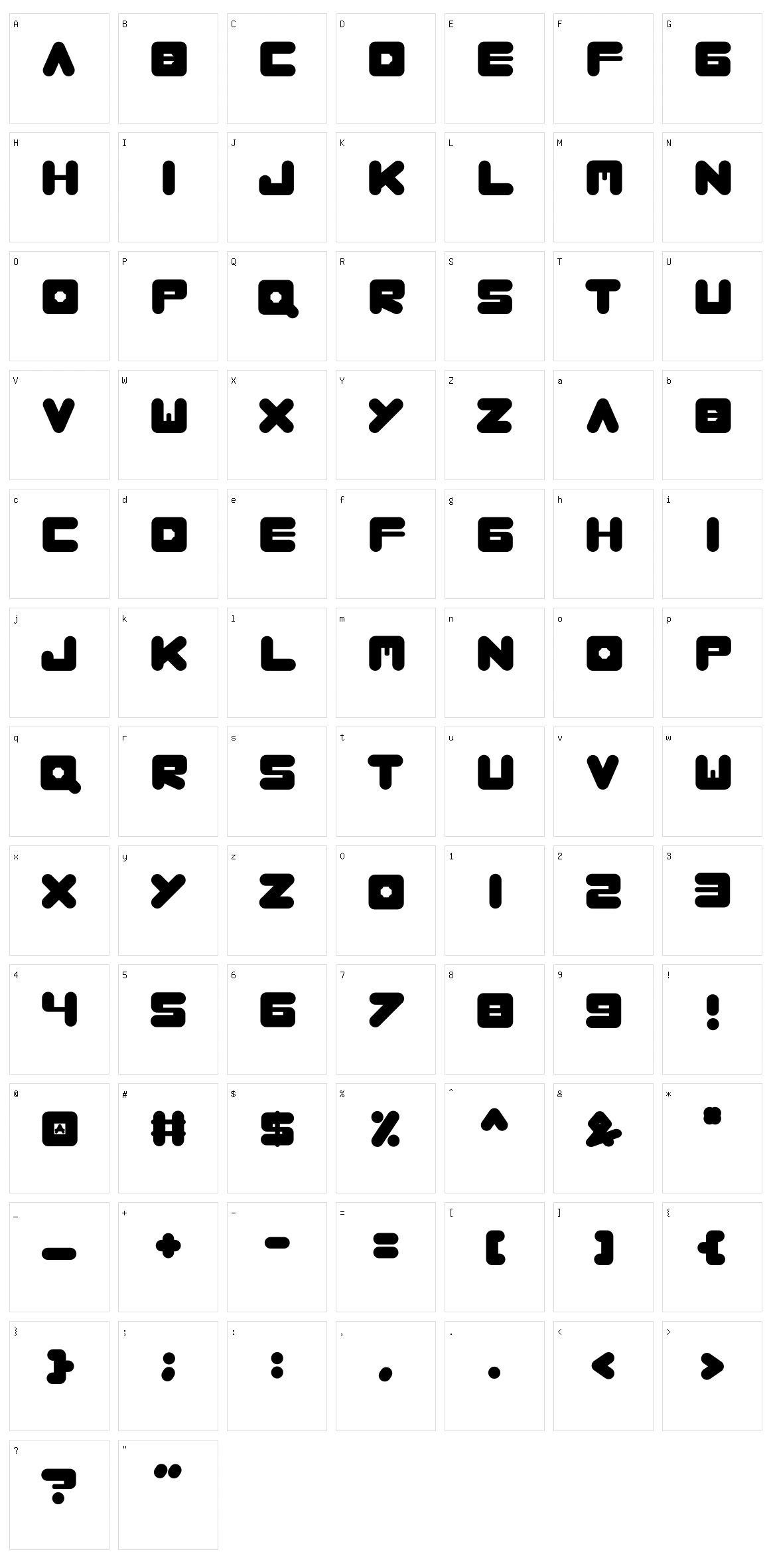 Cocoluck Character Set