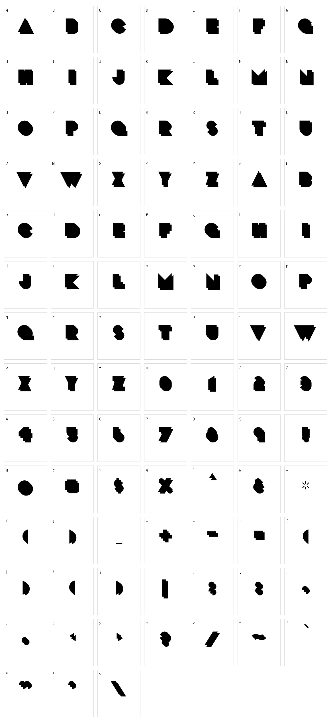 Crackman Character Set