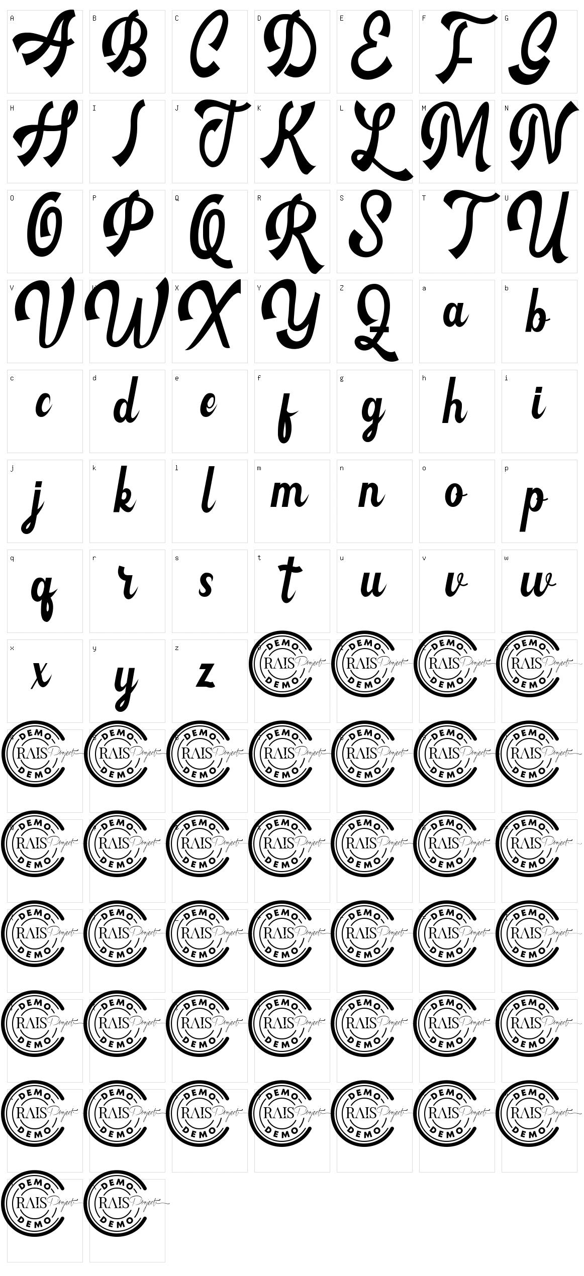 Brownsburg Character Set