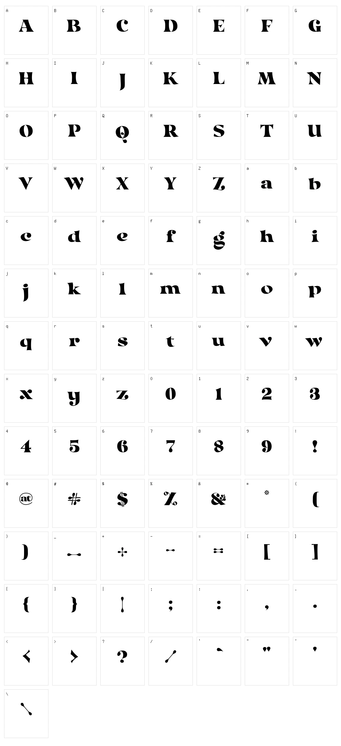 Curvilingus Character Set