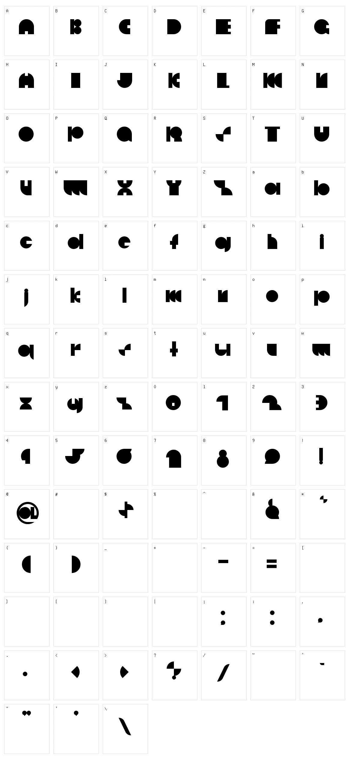 Decco Disco Character Set