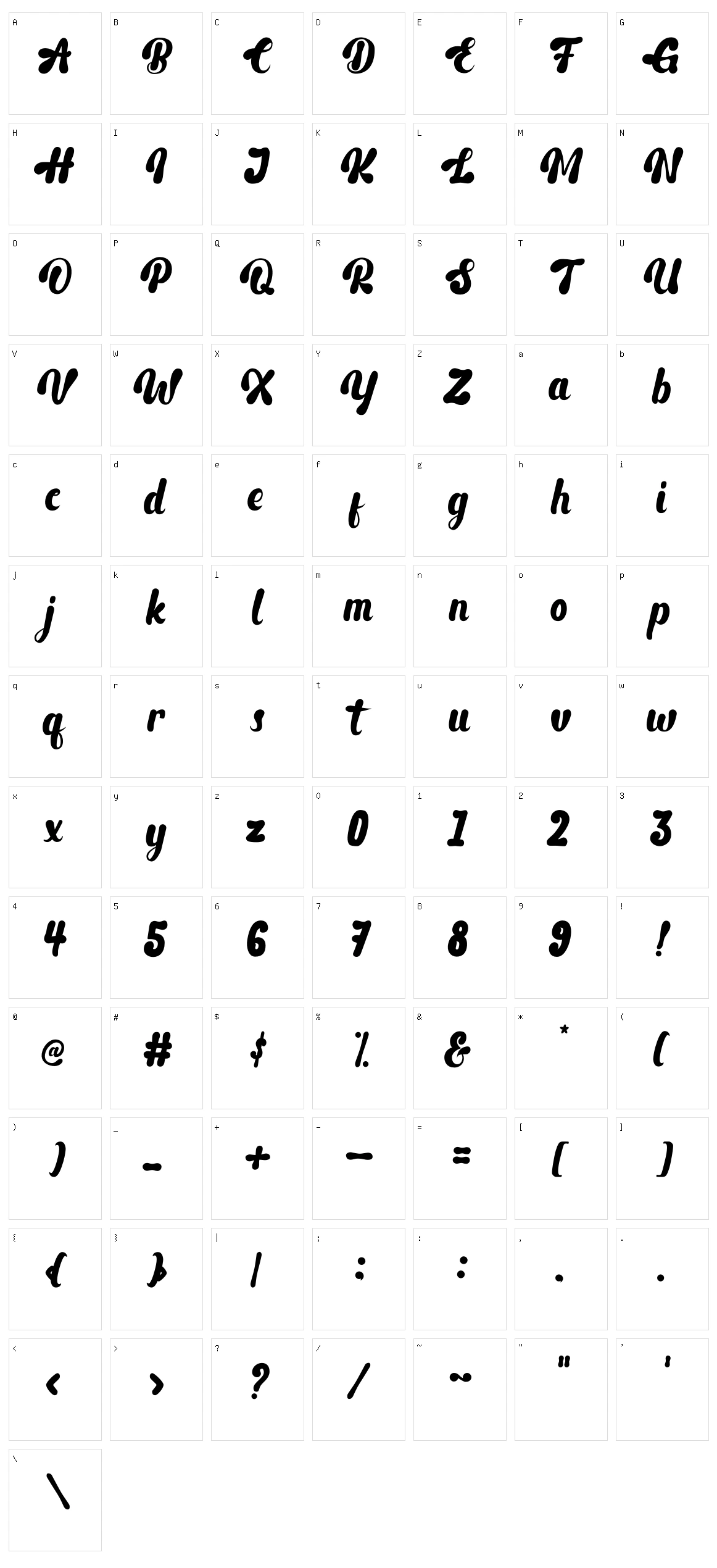 Deqboza Character Set