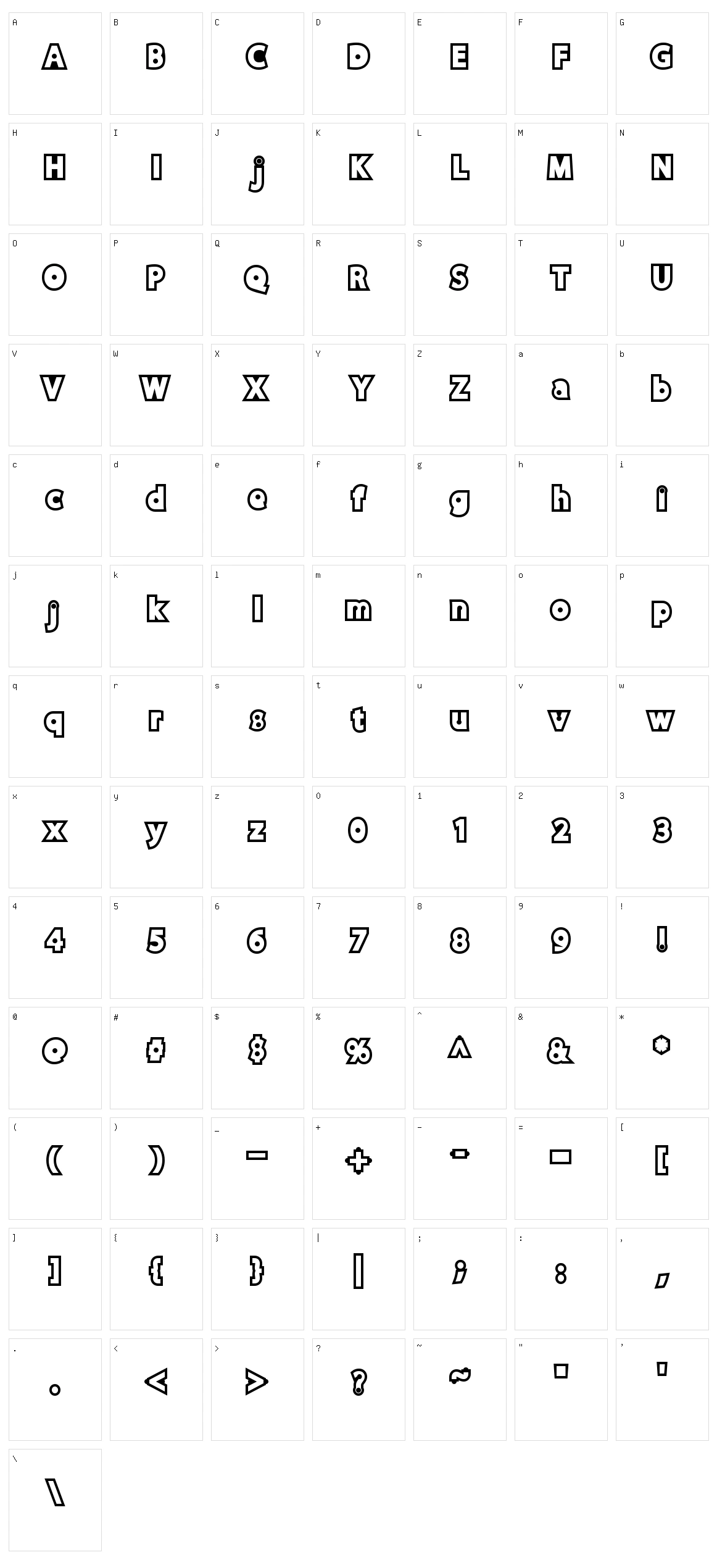 DiscoRush Character Set