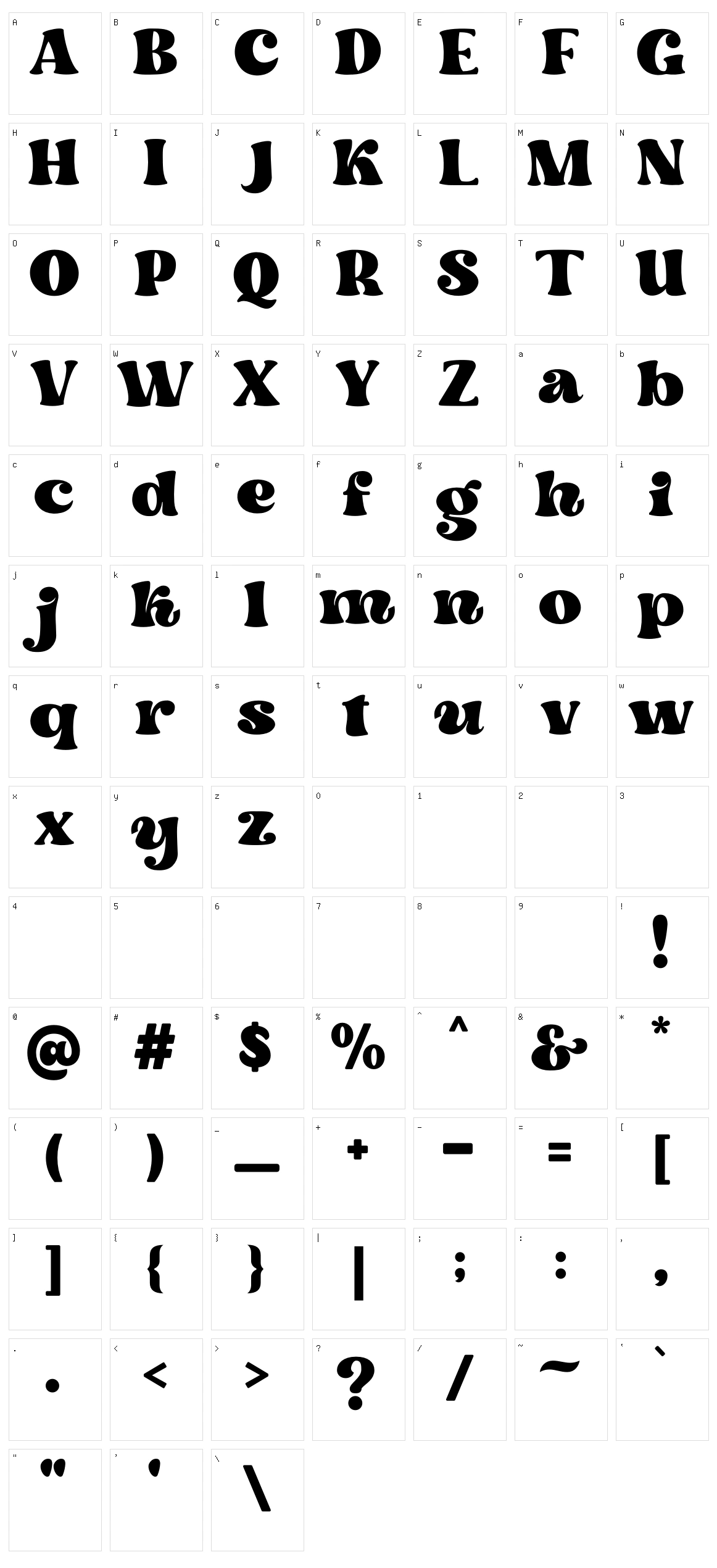 Dream to Berich Character Set