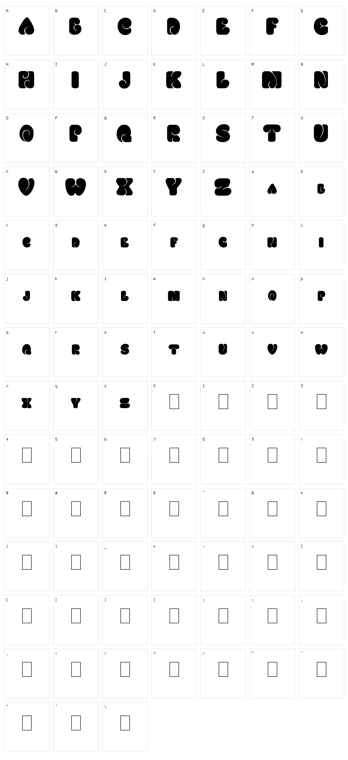 Fatso Caps Character Set