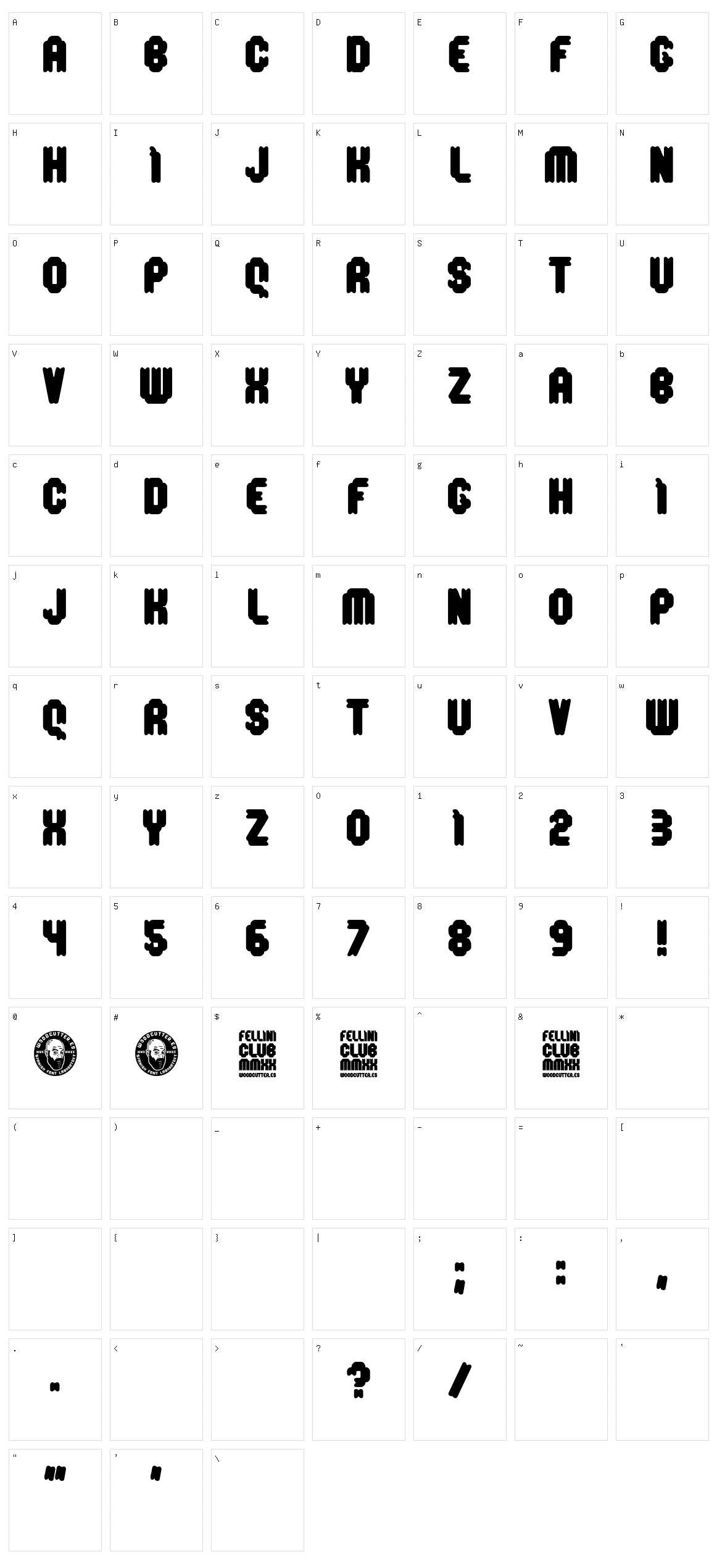 Fellini Club Character Set