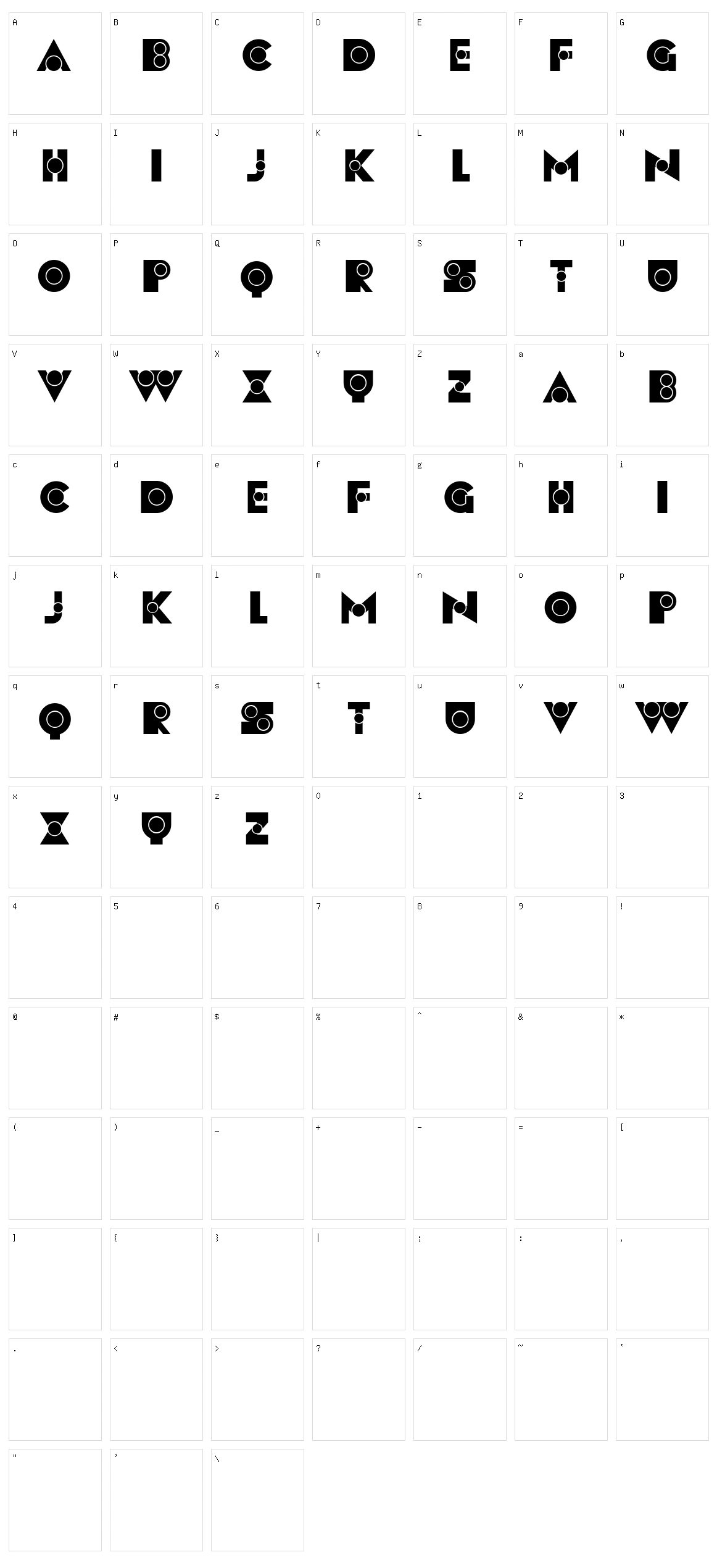 Festa Character Set