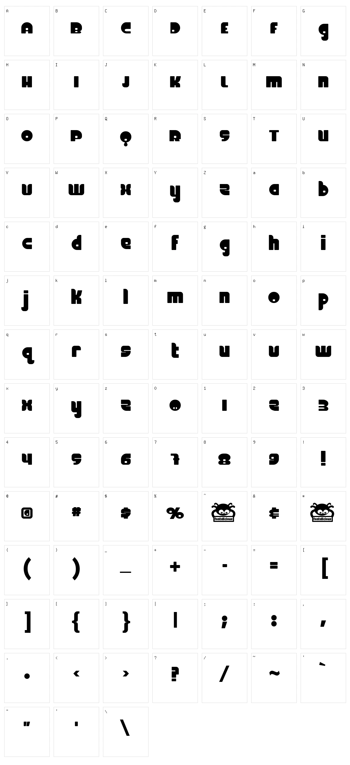 FineOMite Character Set