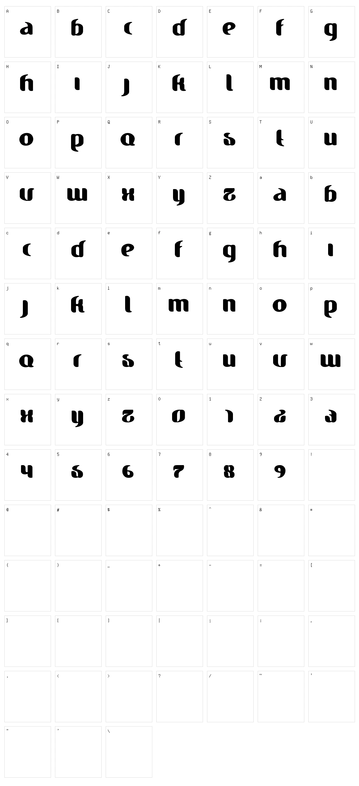 Finesse Character Set