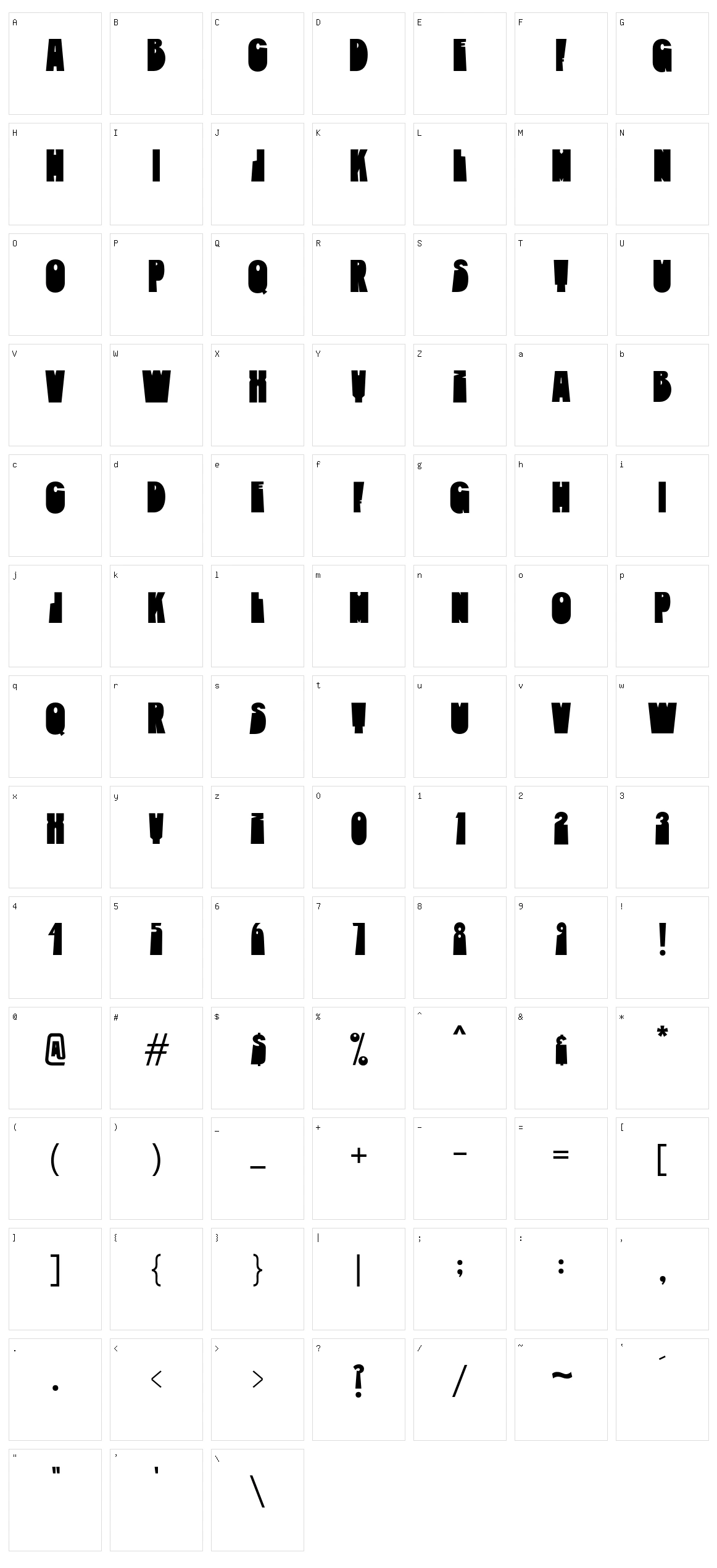 Fintbar Character Set