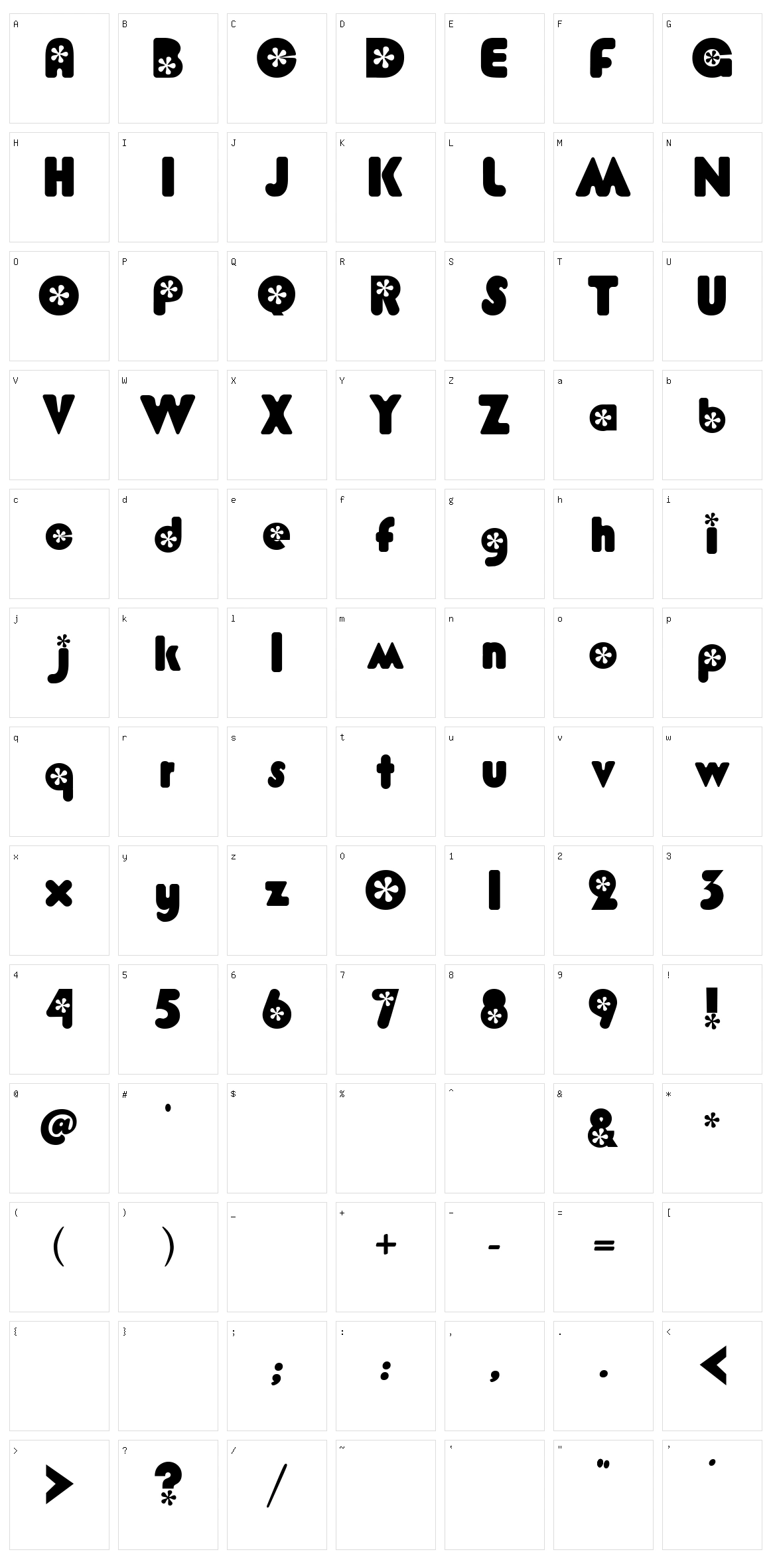 Flower Bold Character Set