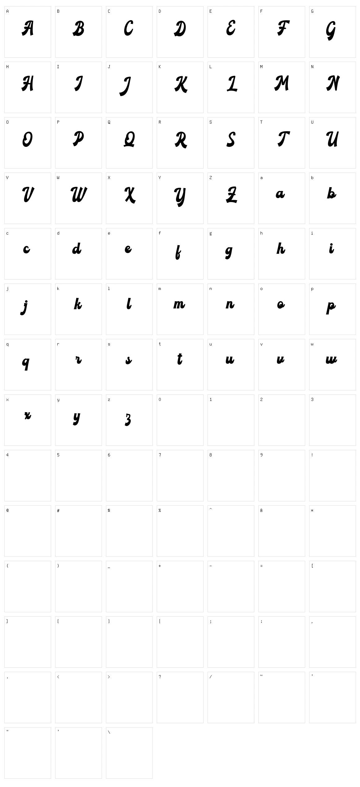 Roxinate Character Set