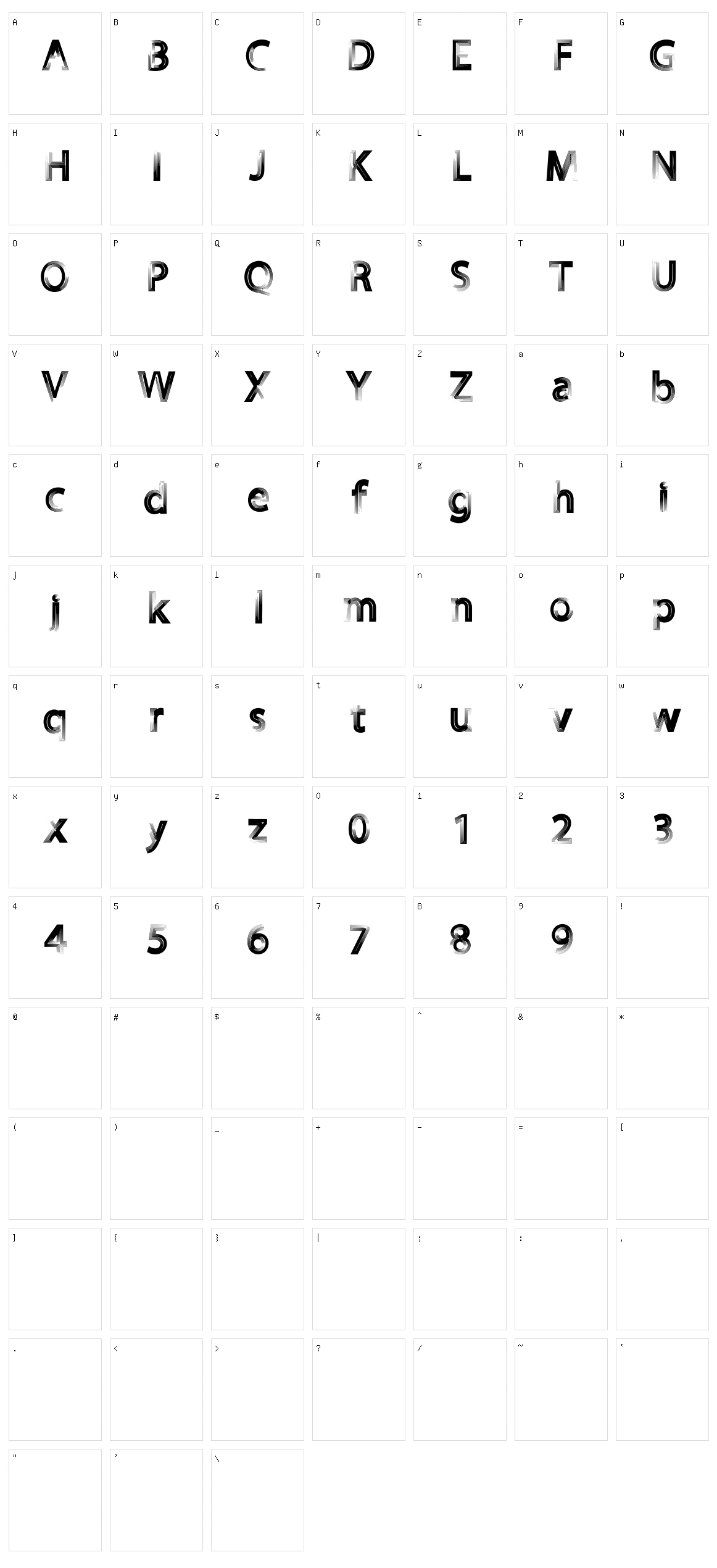 Forever 7eventy Character Set