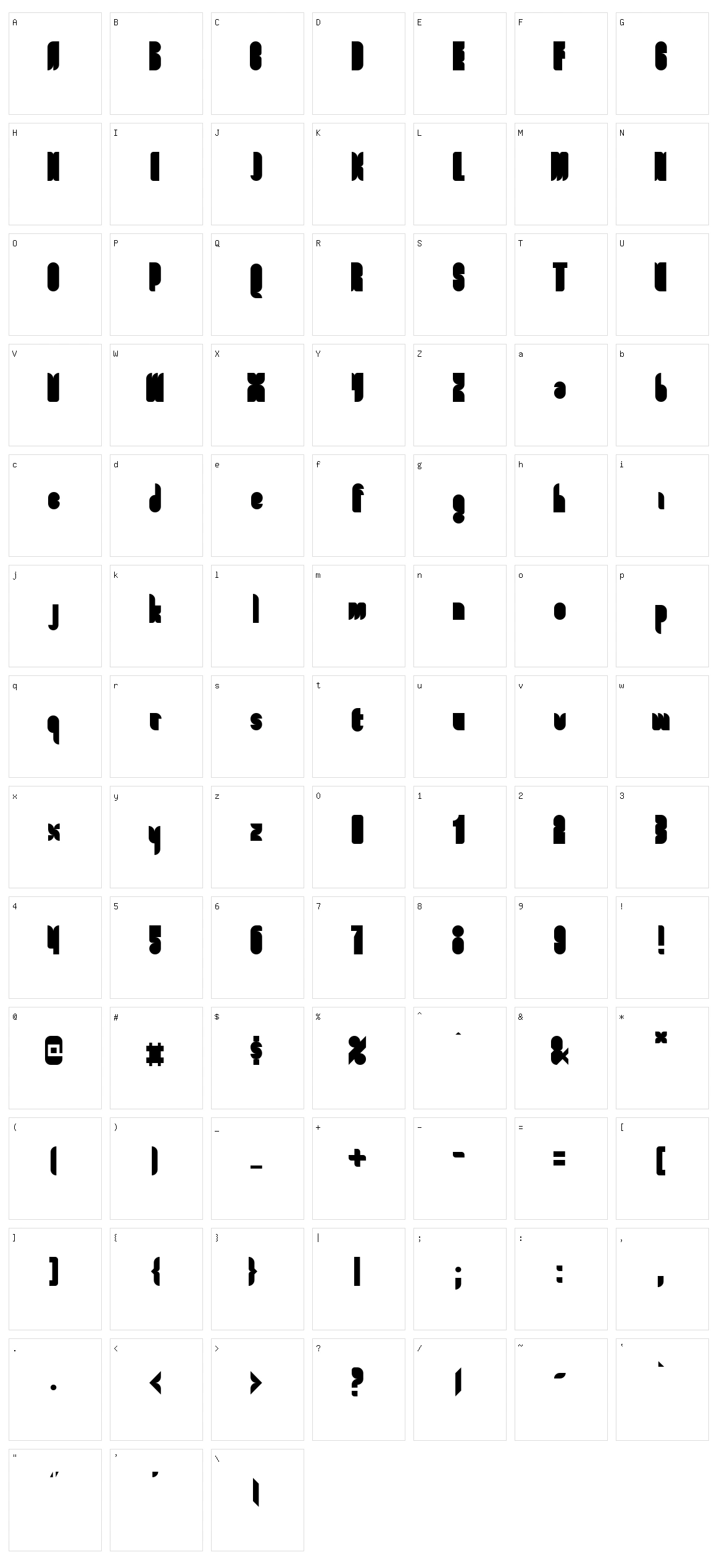 Full Font Character Set