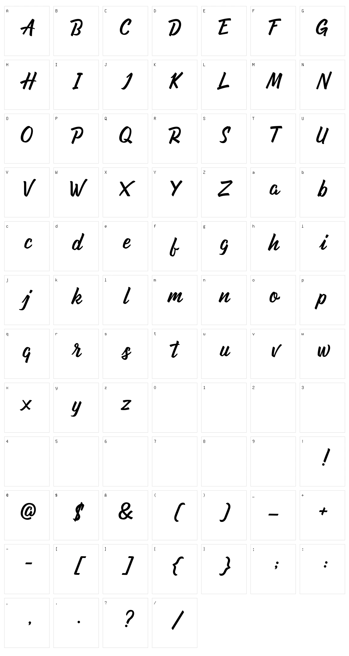 Ondfuturs Character Set