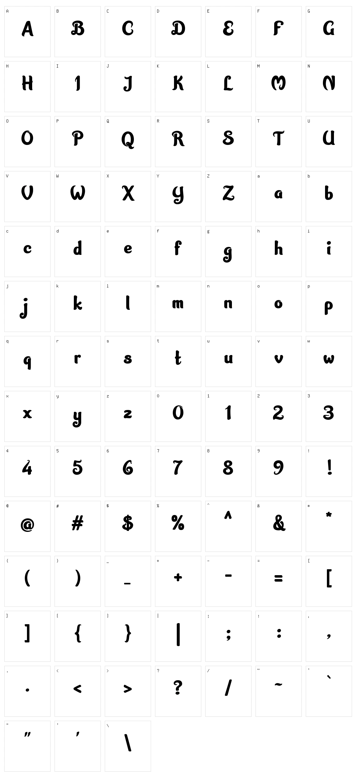Garden Sans Character Set