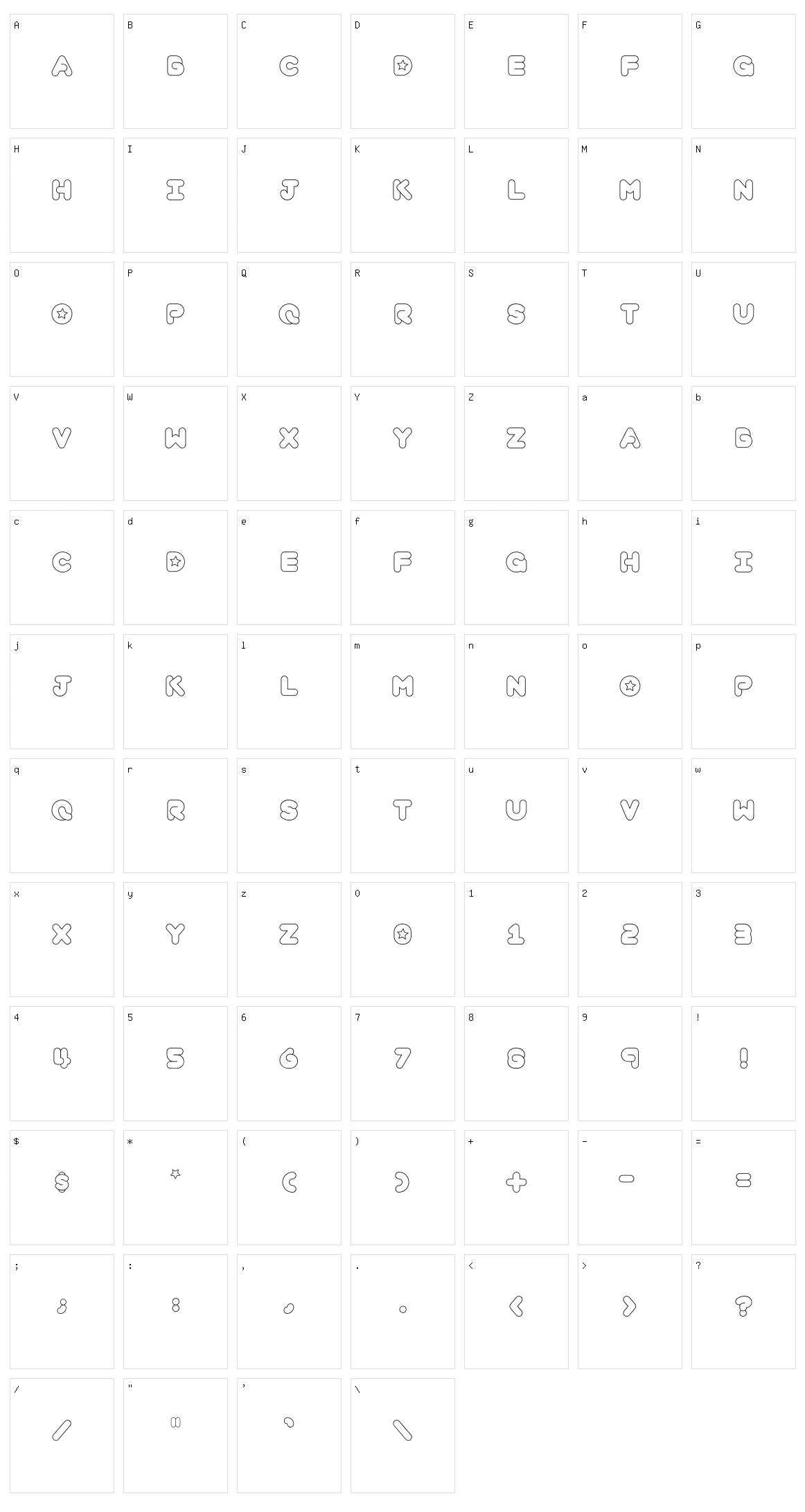Geoeves Character Set