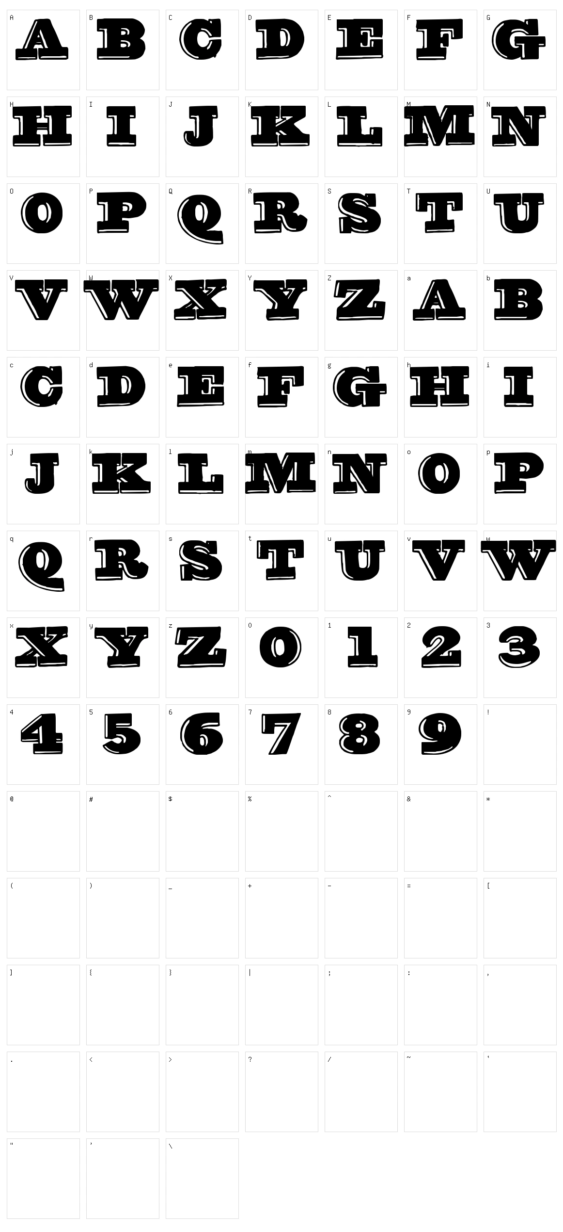 Groovy Font Character Set