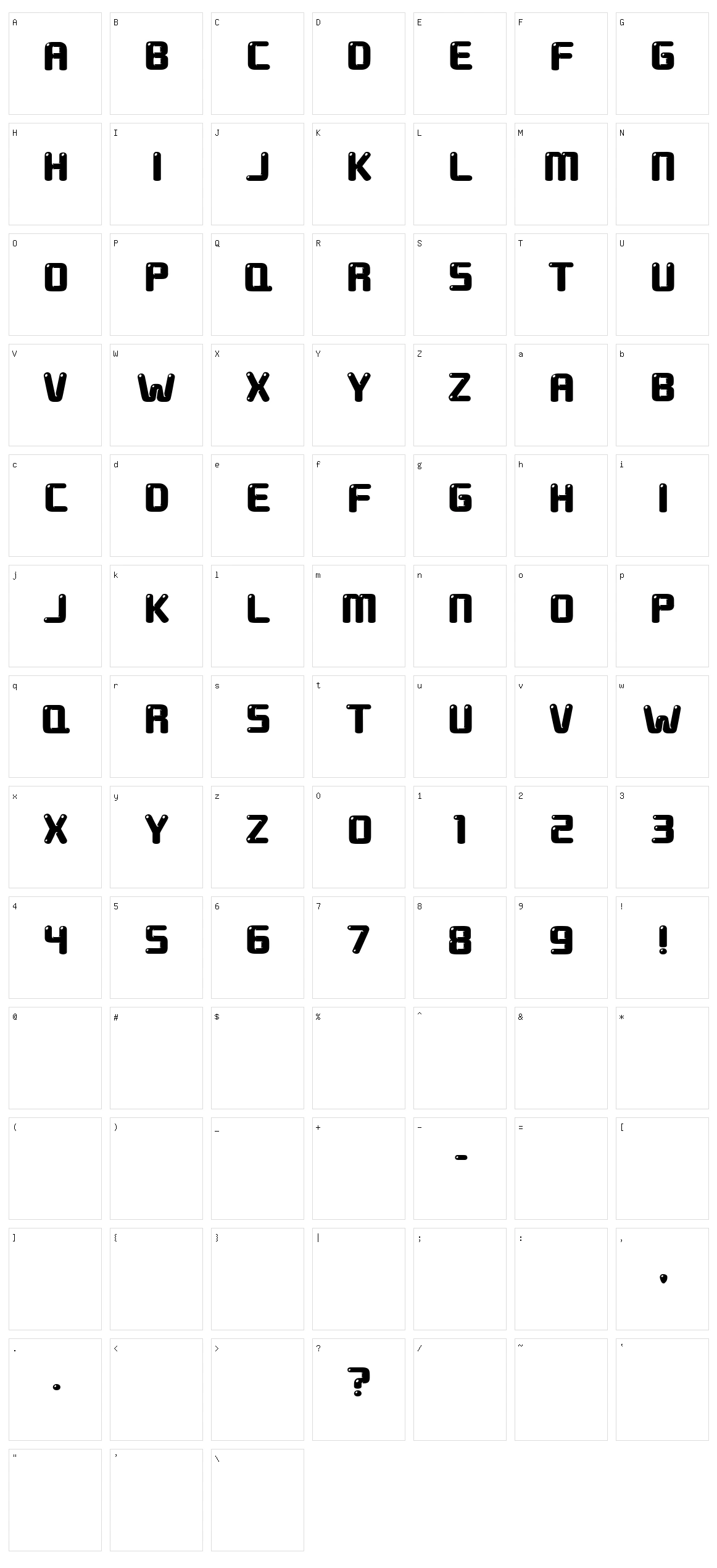 Ground Round Character Set