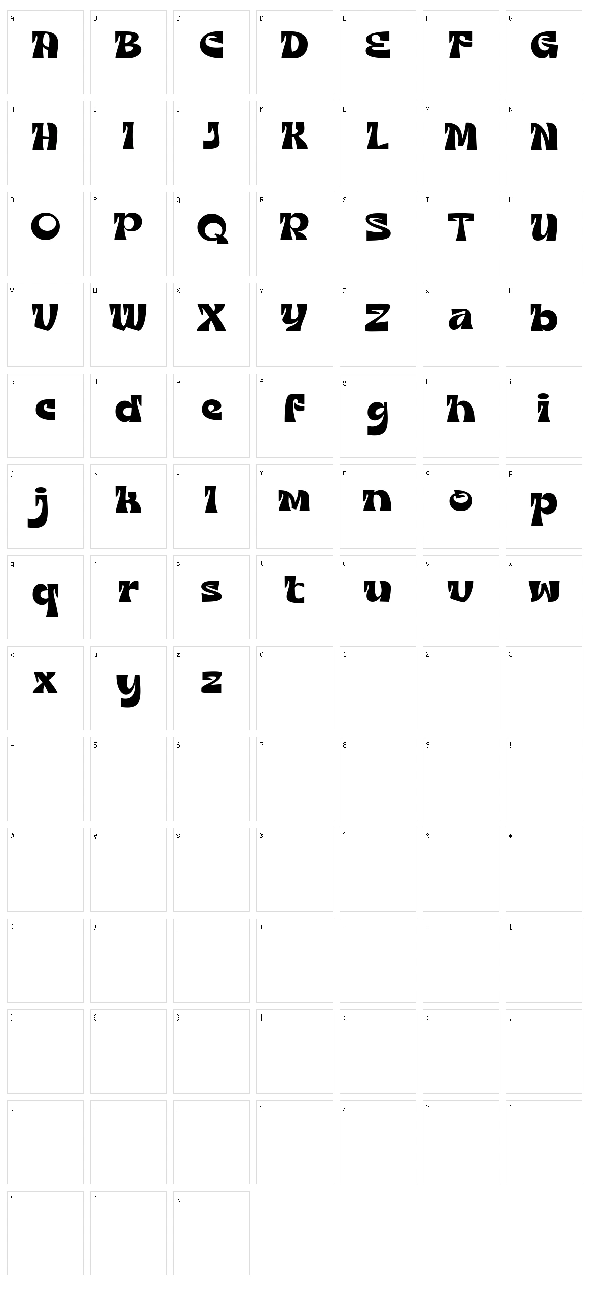 Growvokia Character Set