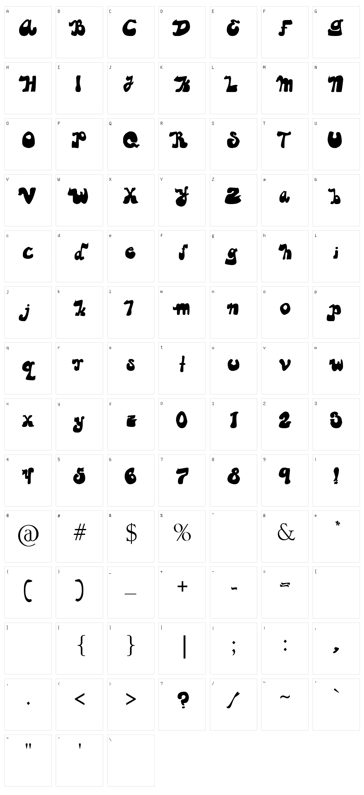Guapachosa Character Set