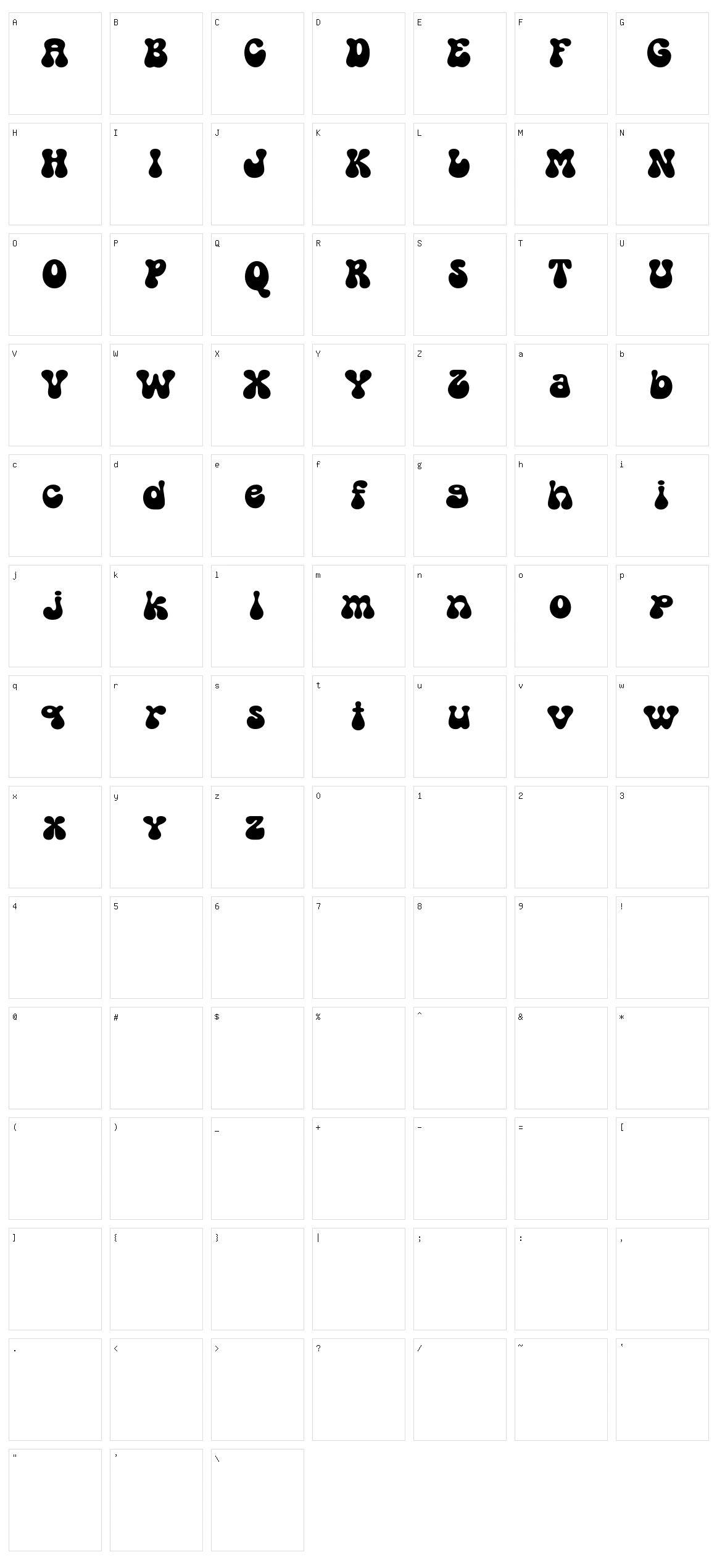Gunydrops Character Set