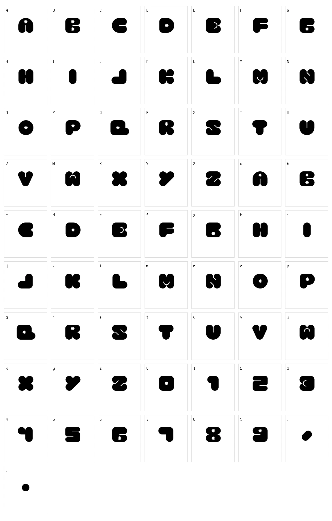 Hazio Character Set