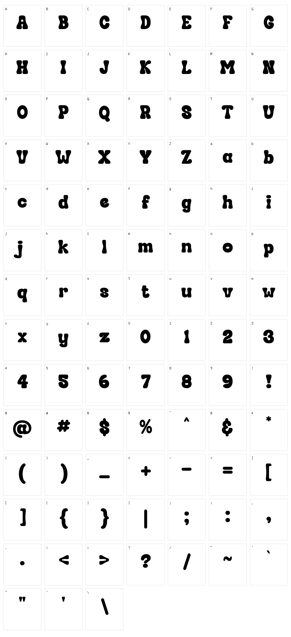 Hendrix Bubble Character Set