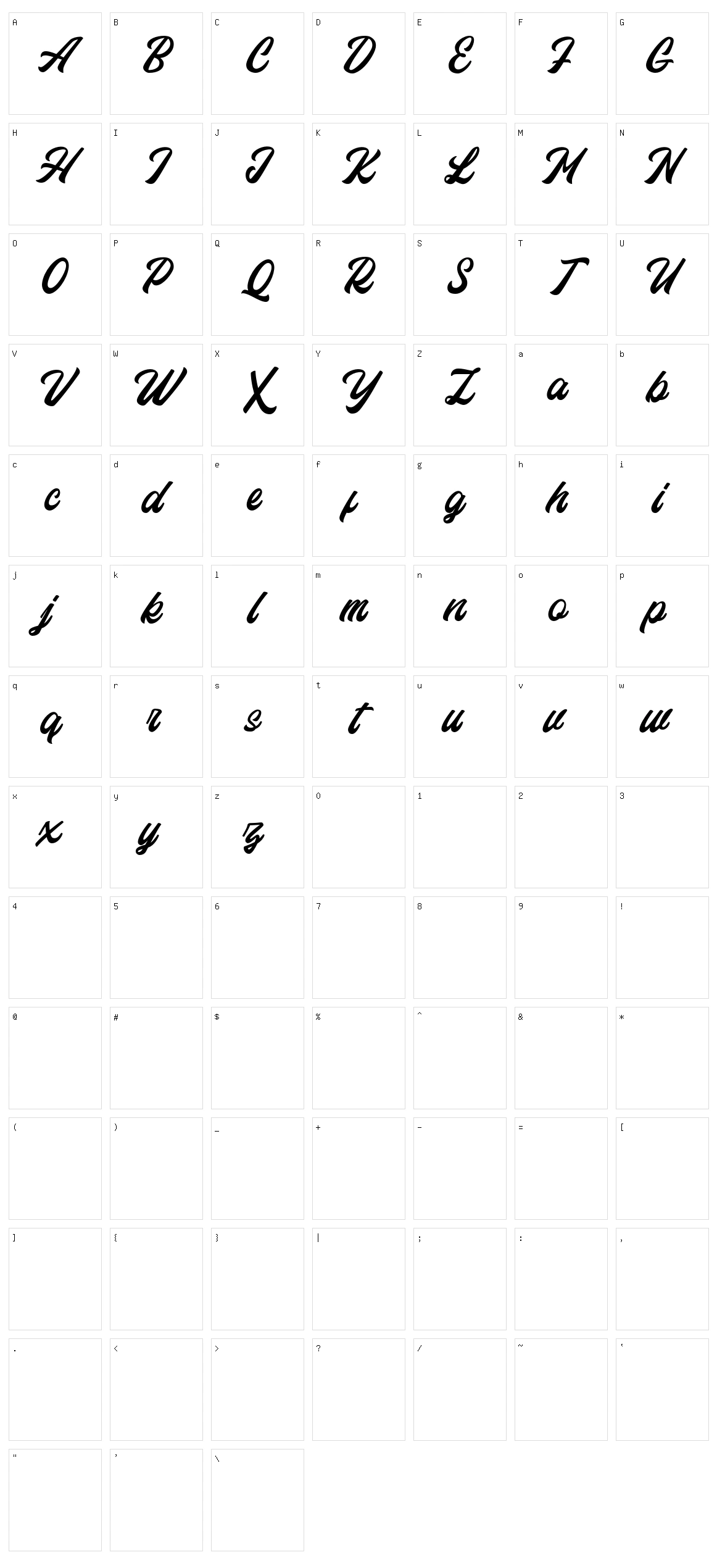 Eastchaft Character Set