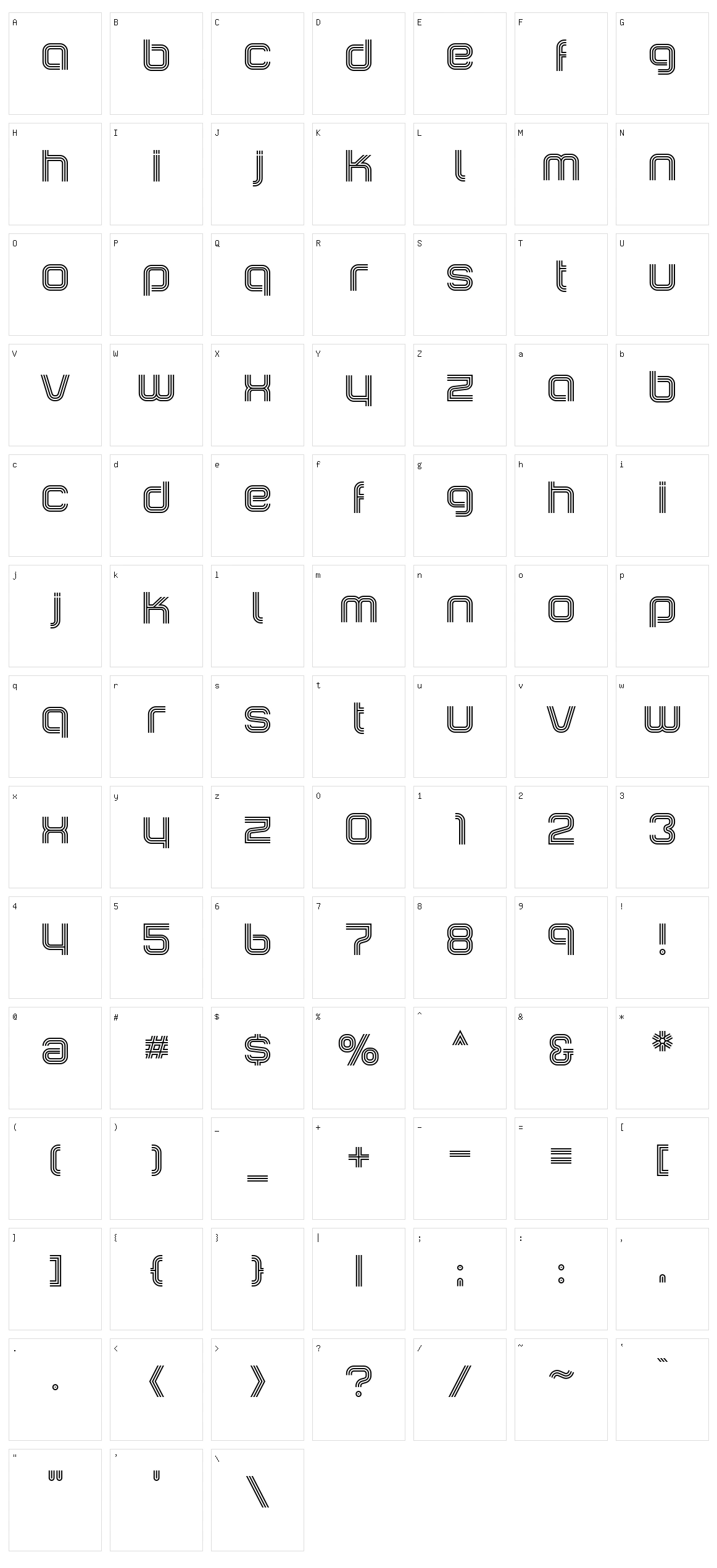 Incopins Clusters Character Set