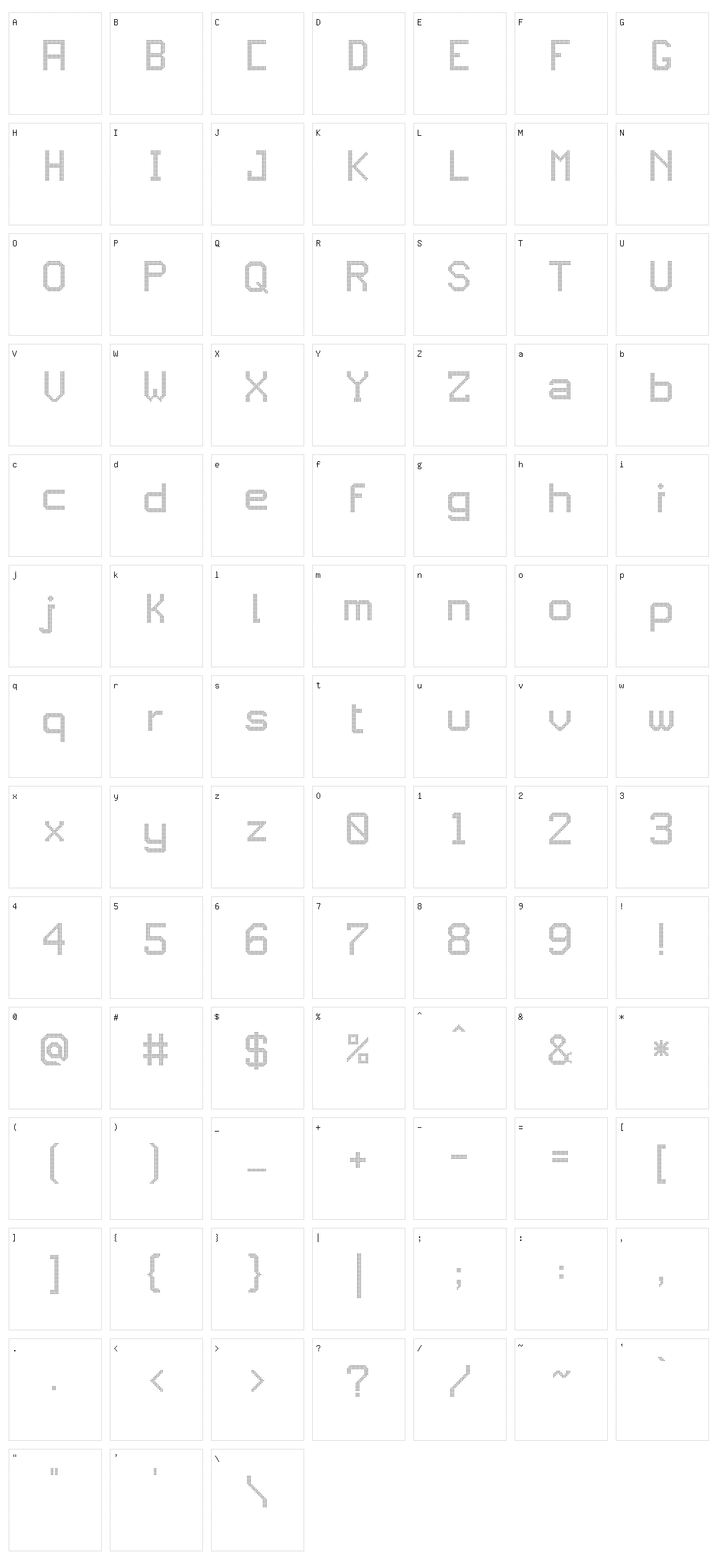 JD Gems Character Set