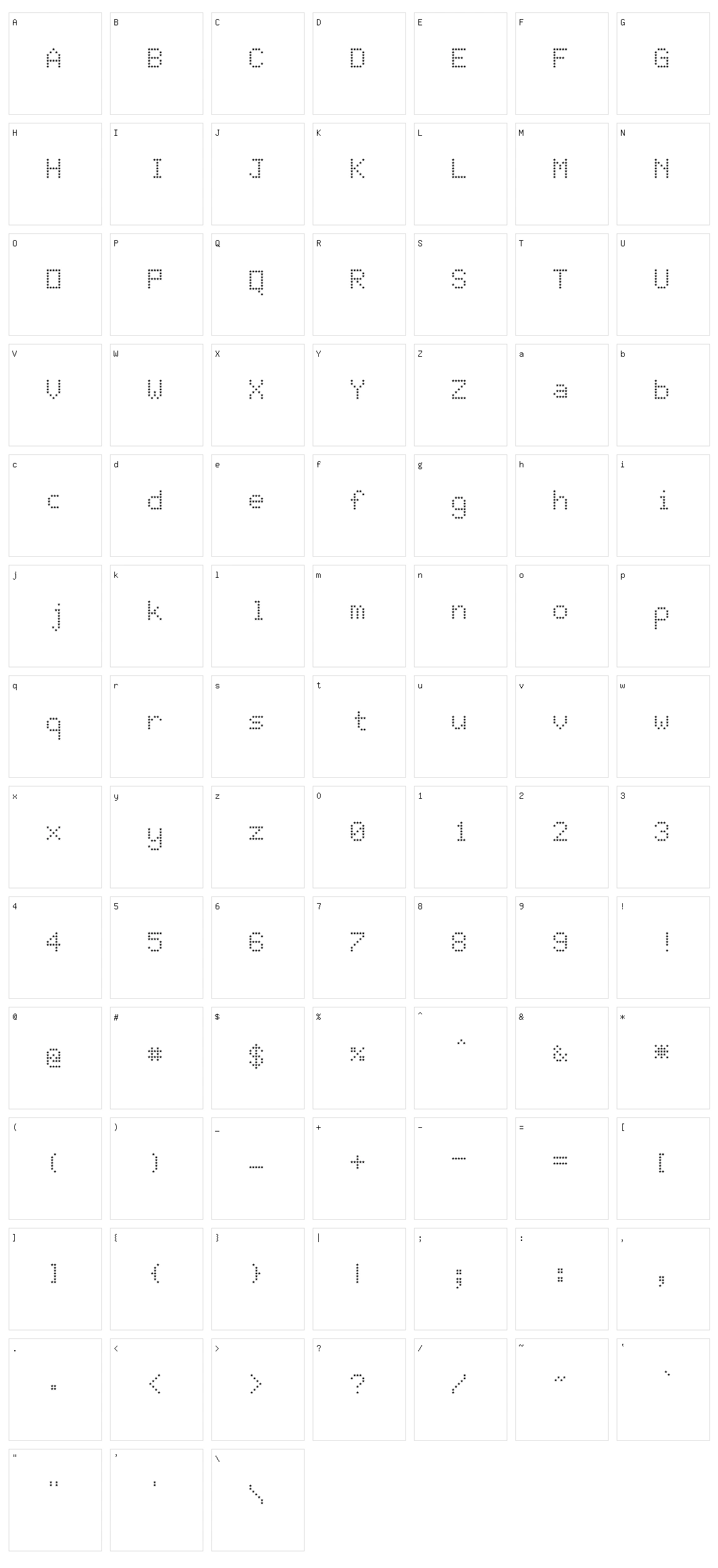 JD Stars Character Set