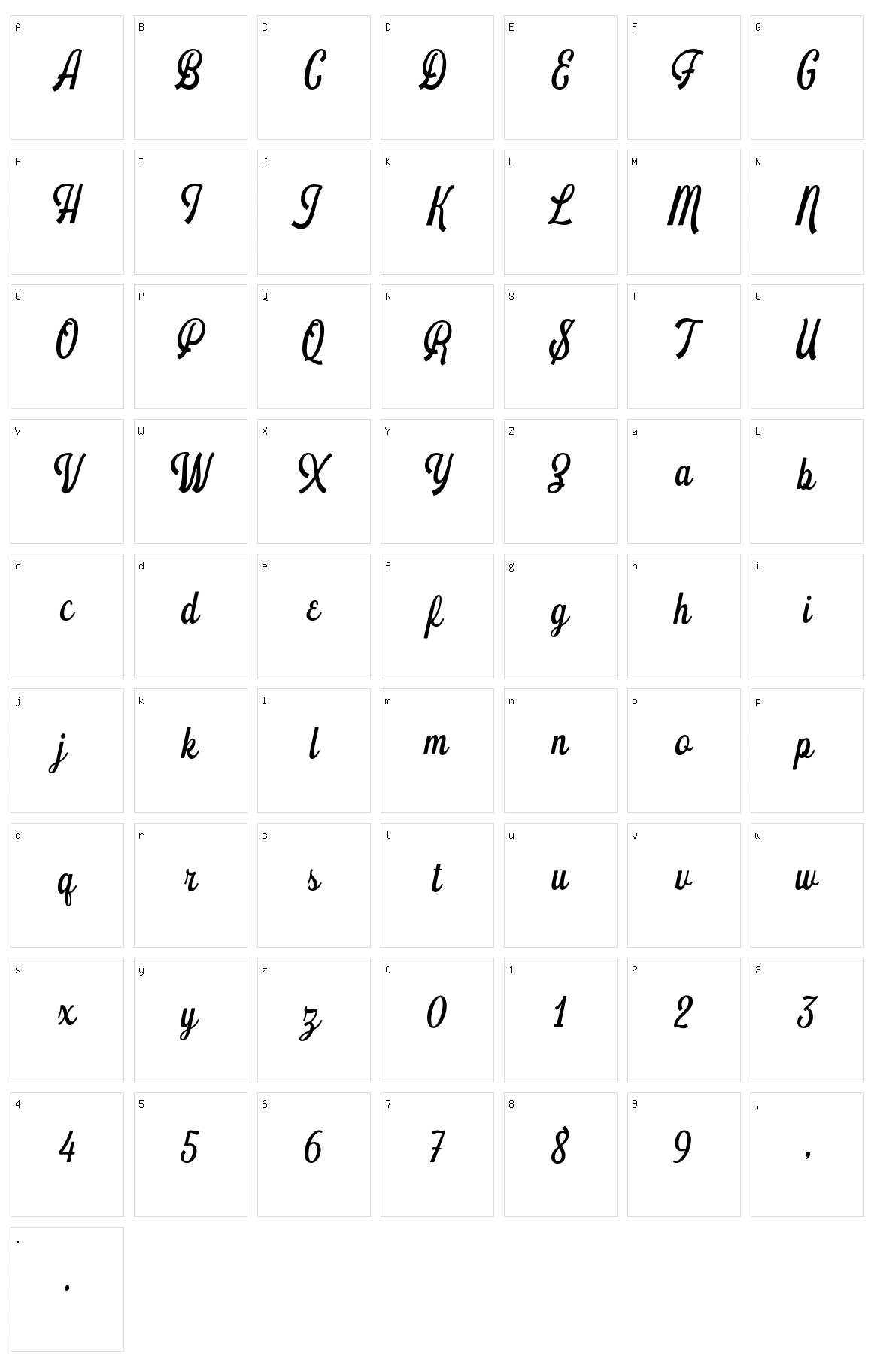 Schramberg Character Set