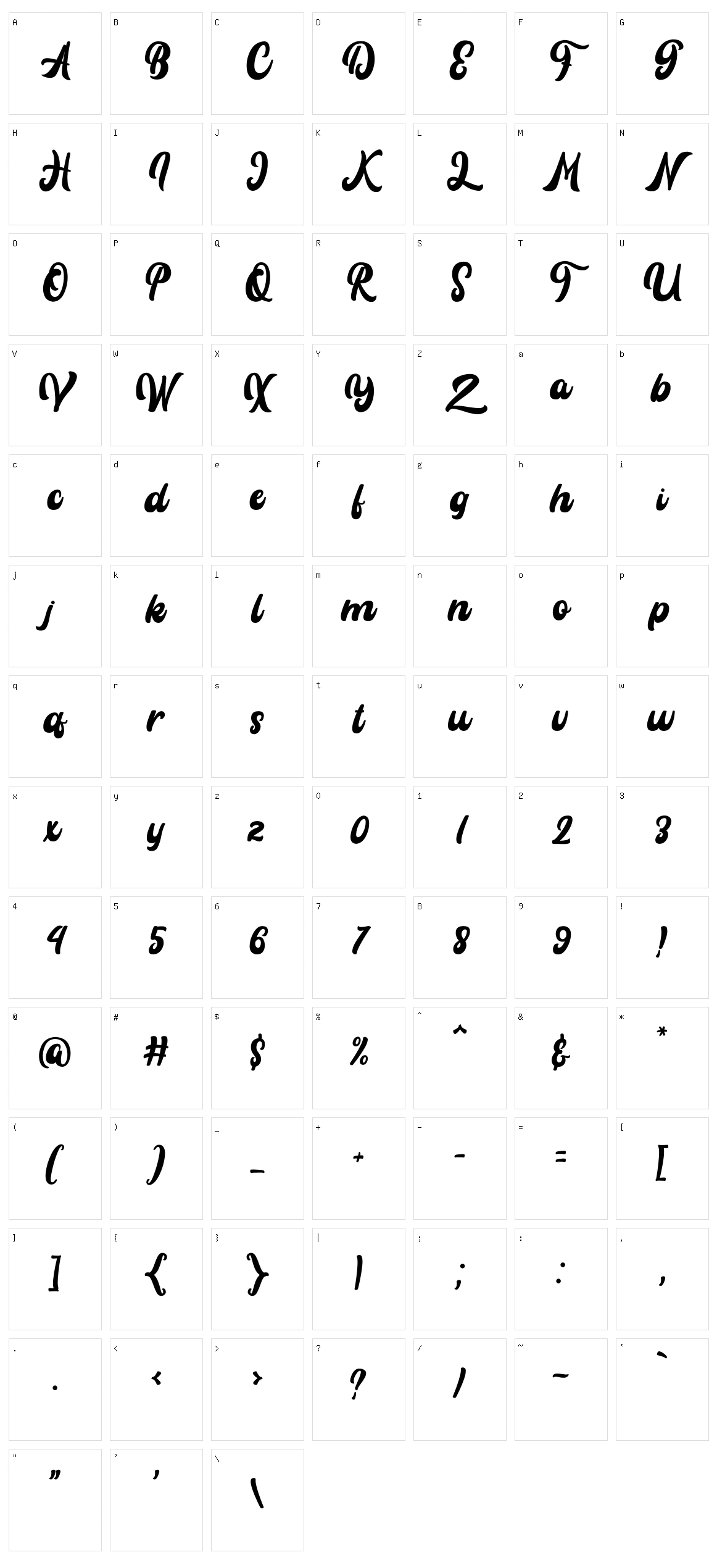 Rayhue Character Set