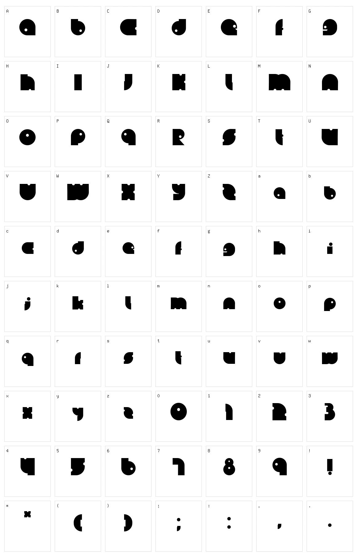 Lein Bold Character Set