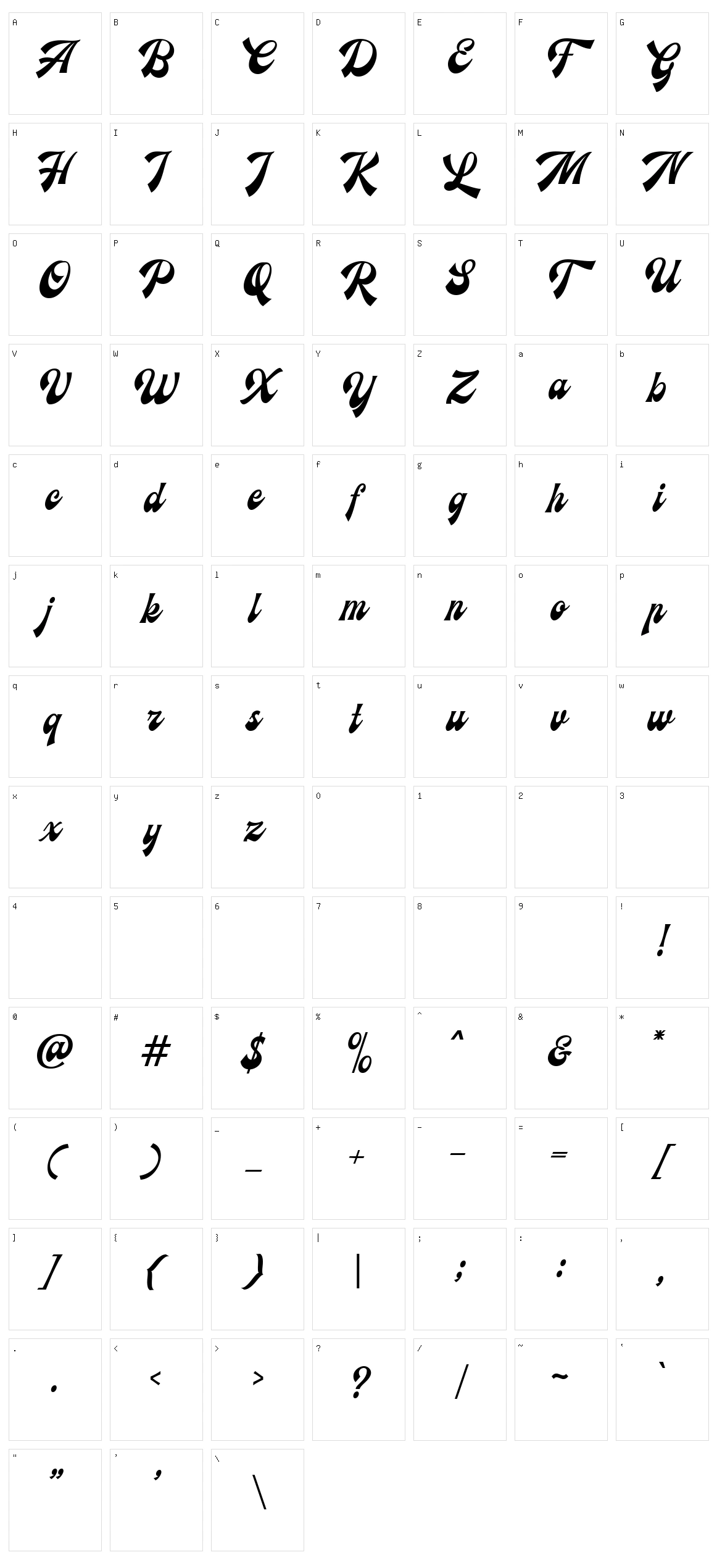 Ecentric Character Set