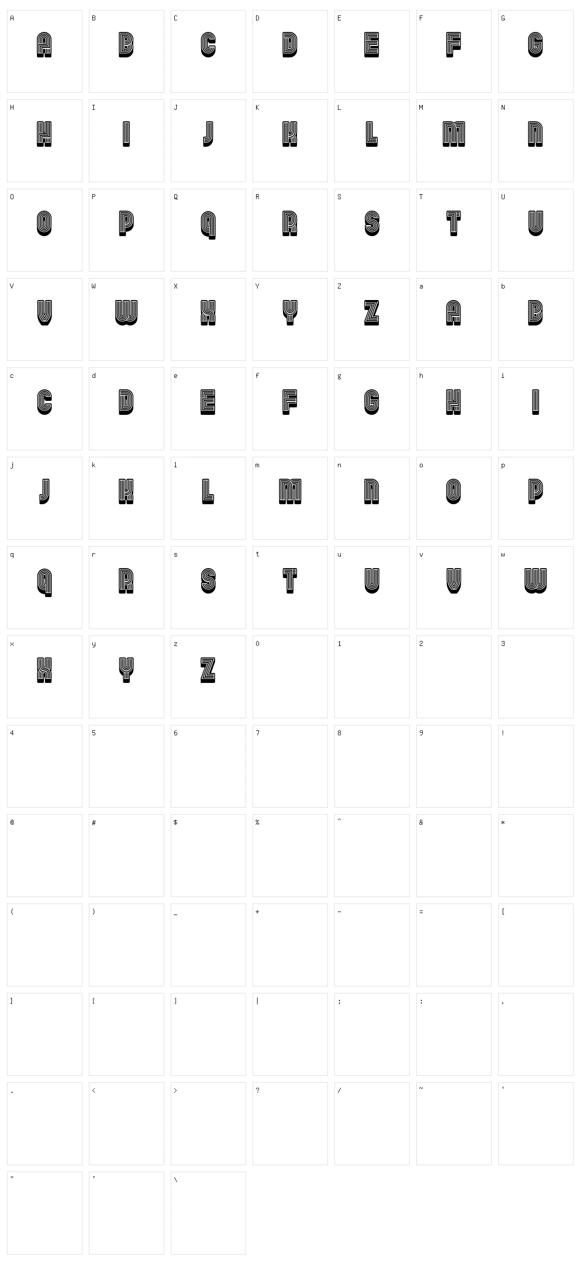 Linearo Character Set