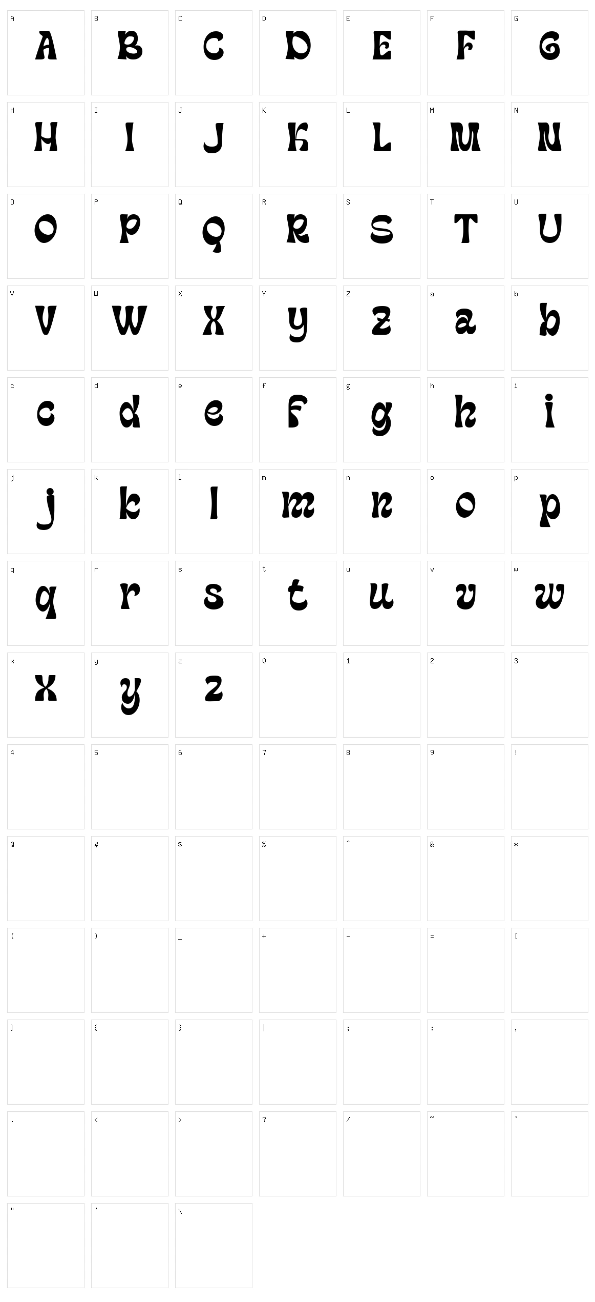 Machinkly Character Set