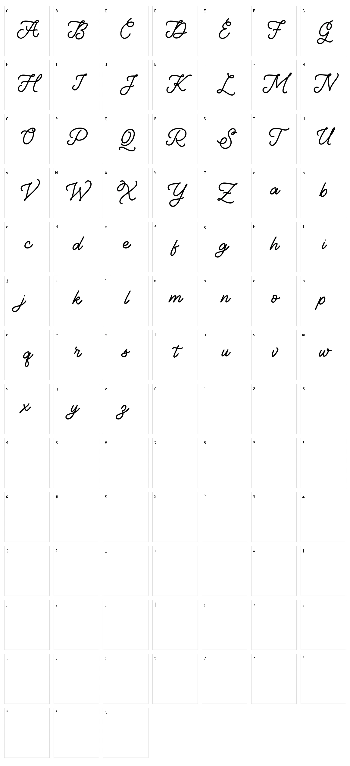 Quicksets Character Set