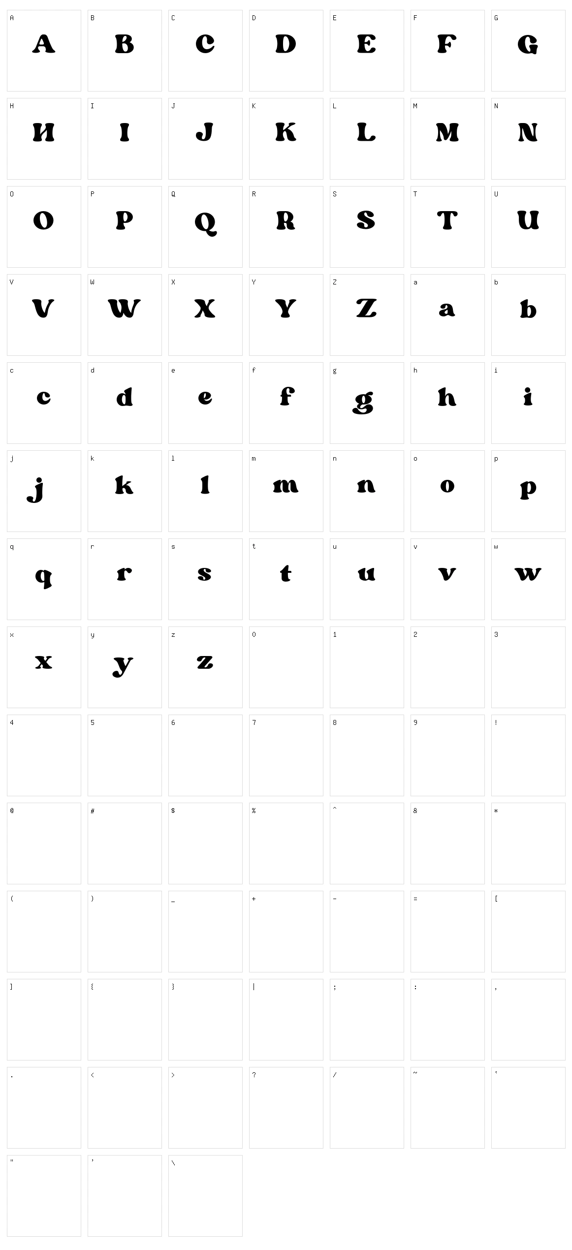 Margin Character Set