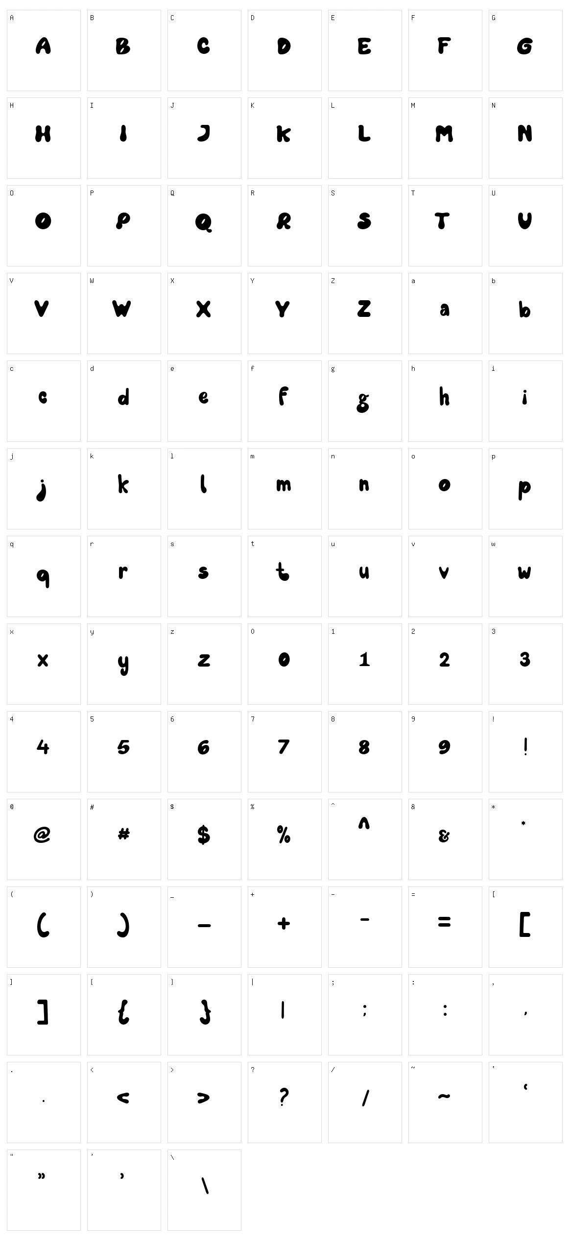 Mayarita Character Set