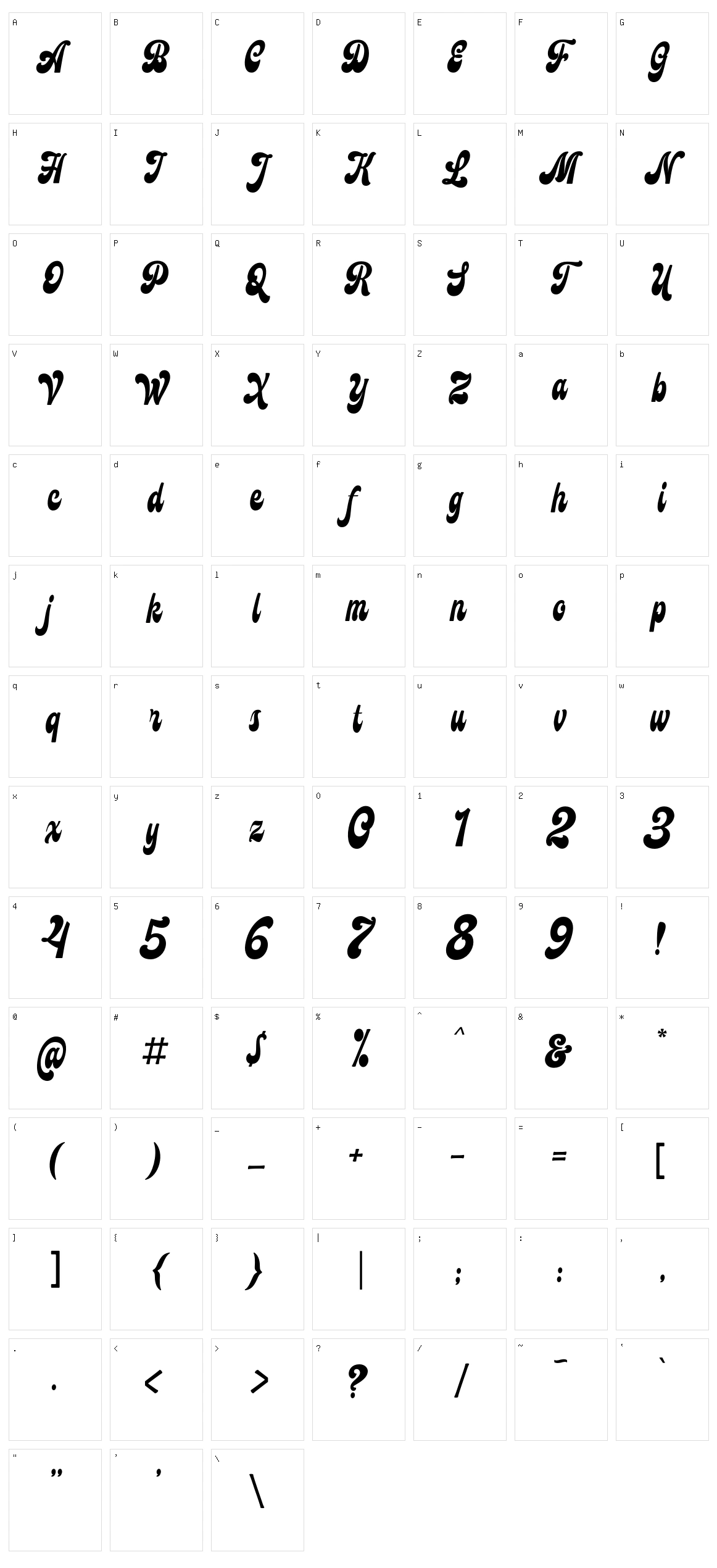 Mayburn Character Set