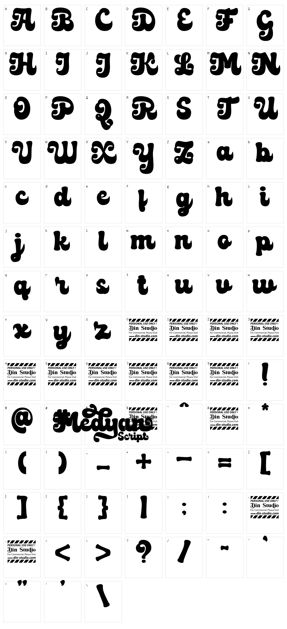 Medyan Script Character Set