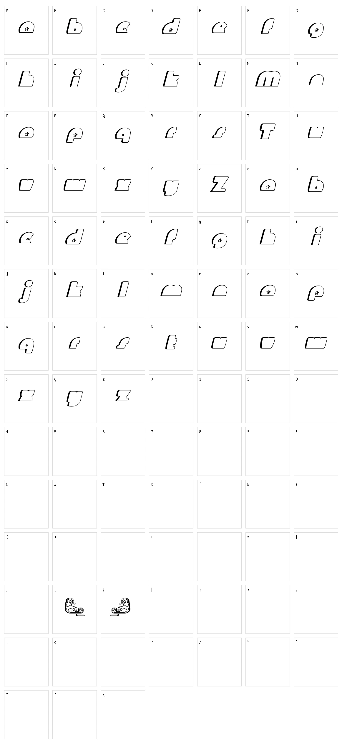 Mighty Gizmo Character Set