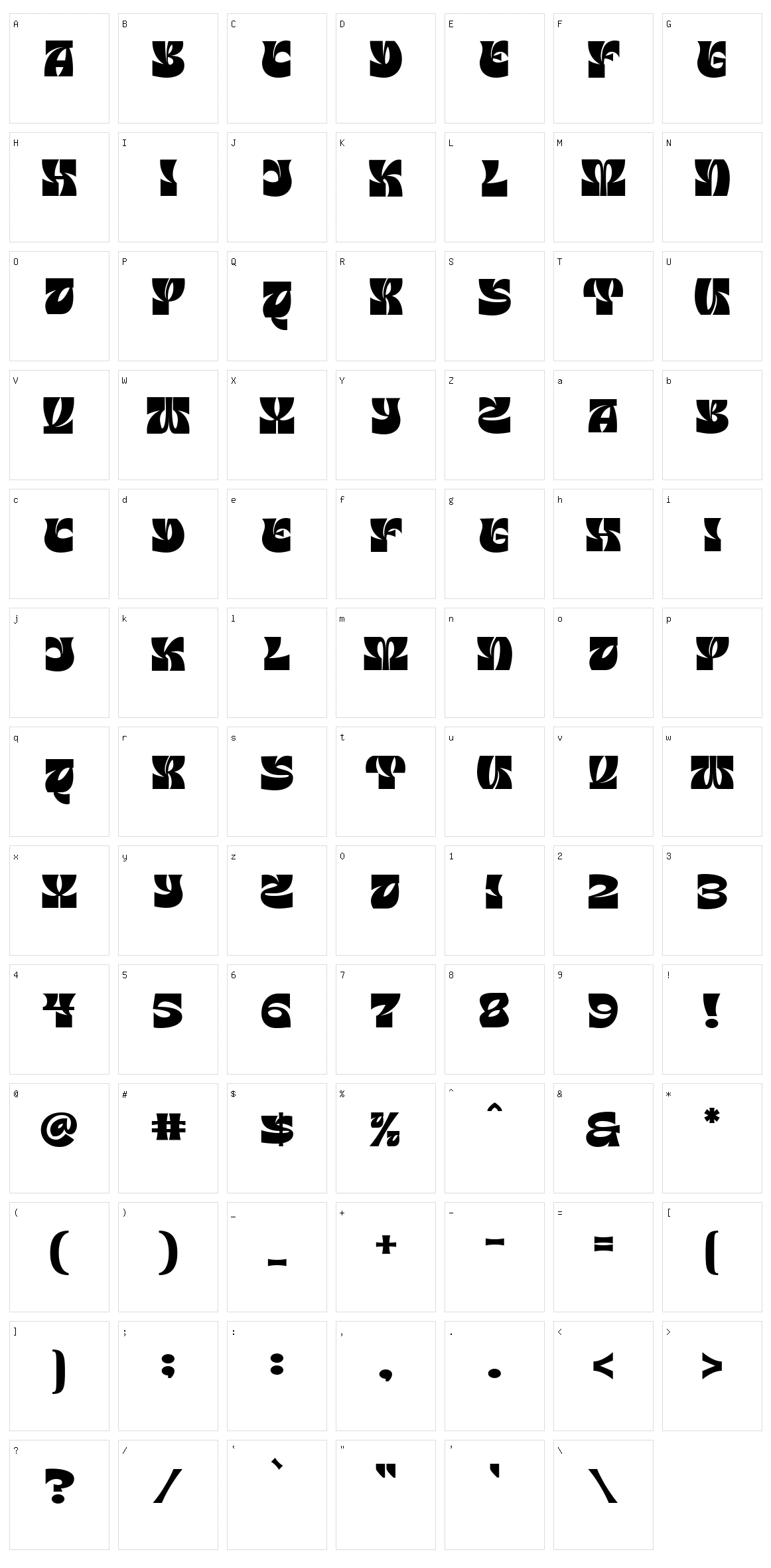 Milky Berly Character Set