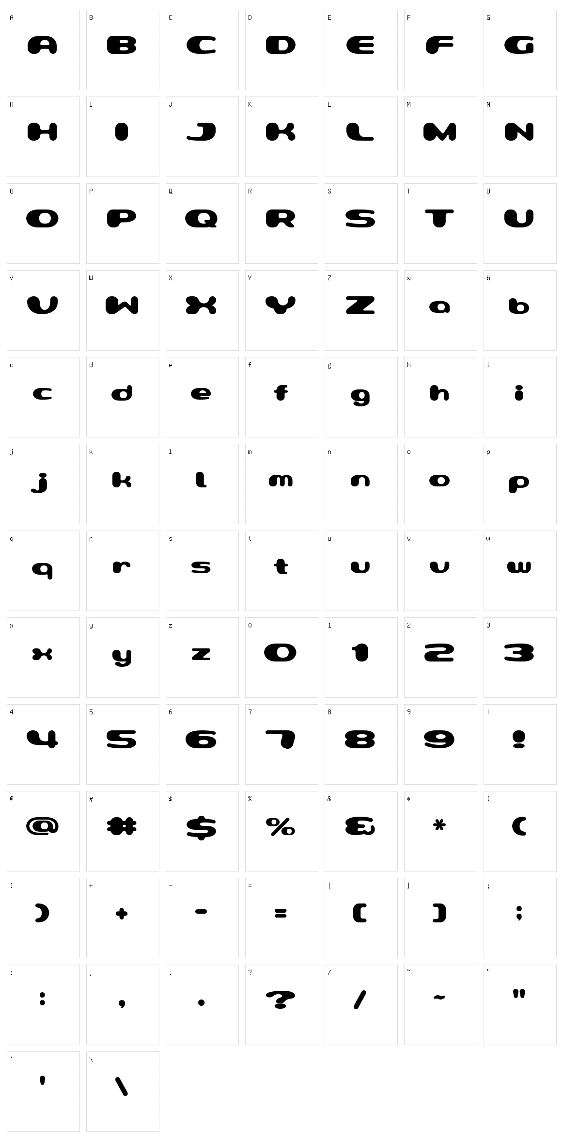 Milky Well Character Set