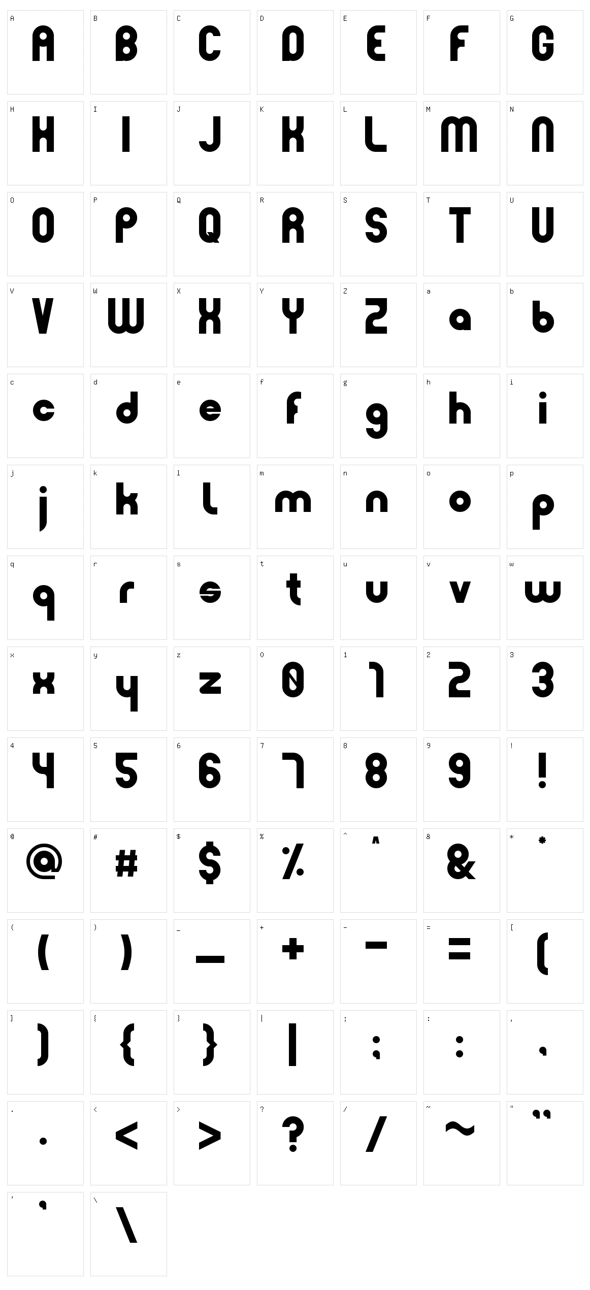 Minimoon Character Set